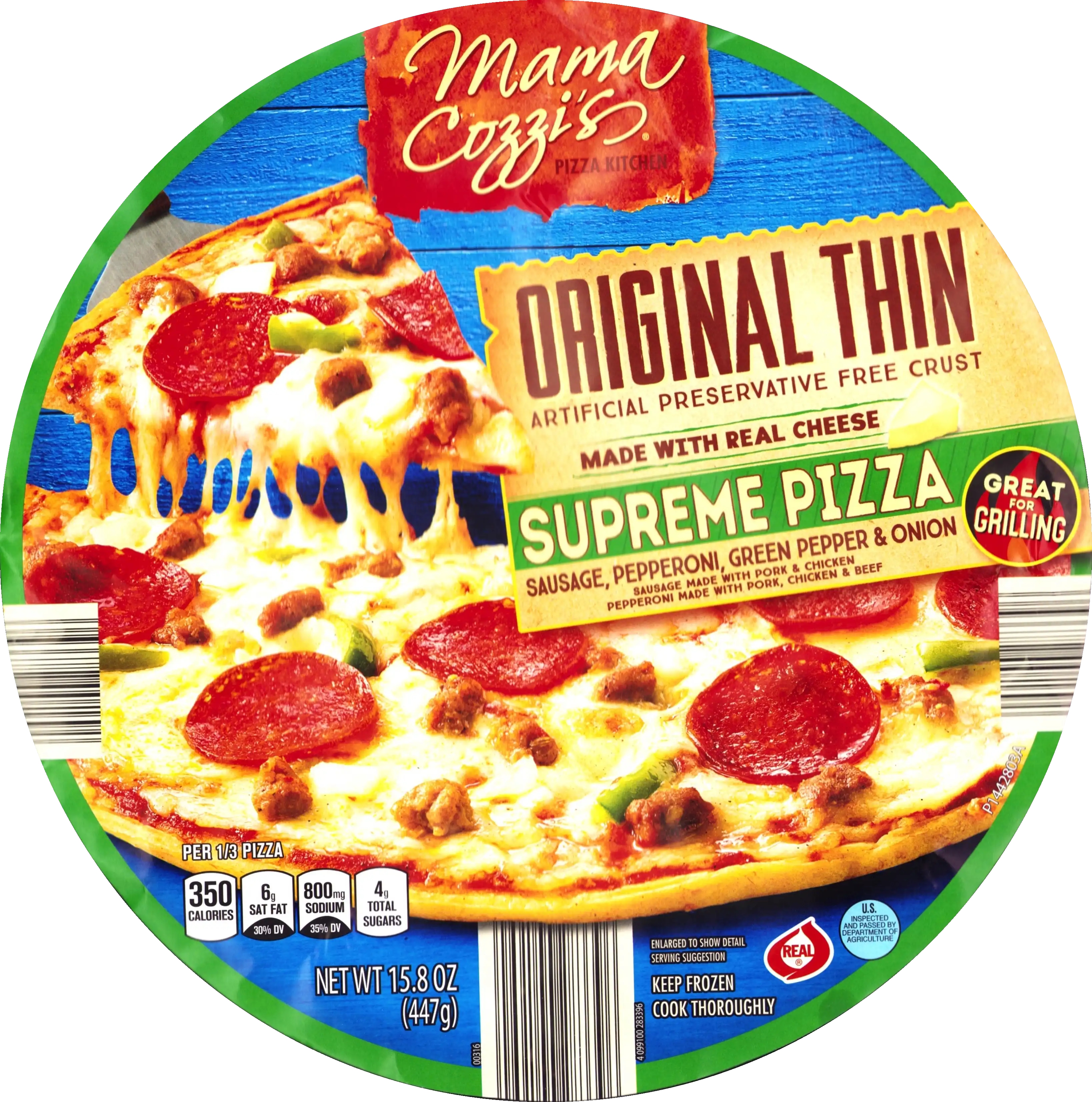 Mama Cozzi's Original Thin Supreme Pizza (Frozen)