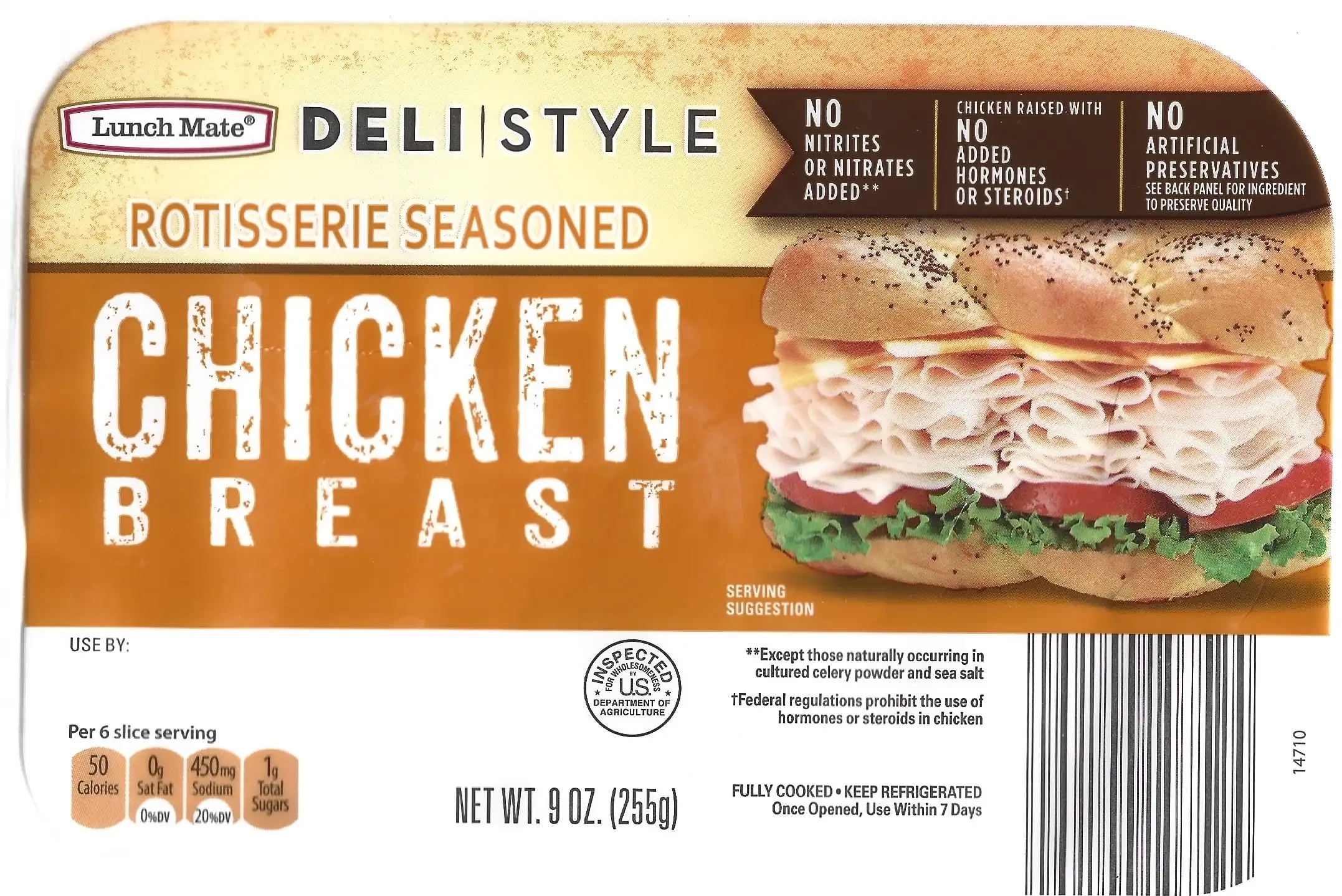 Lunch Mate Deli Style Rotisserie Seasoned Chicken Breast