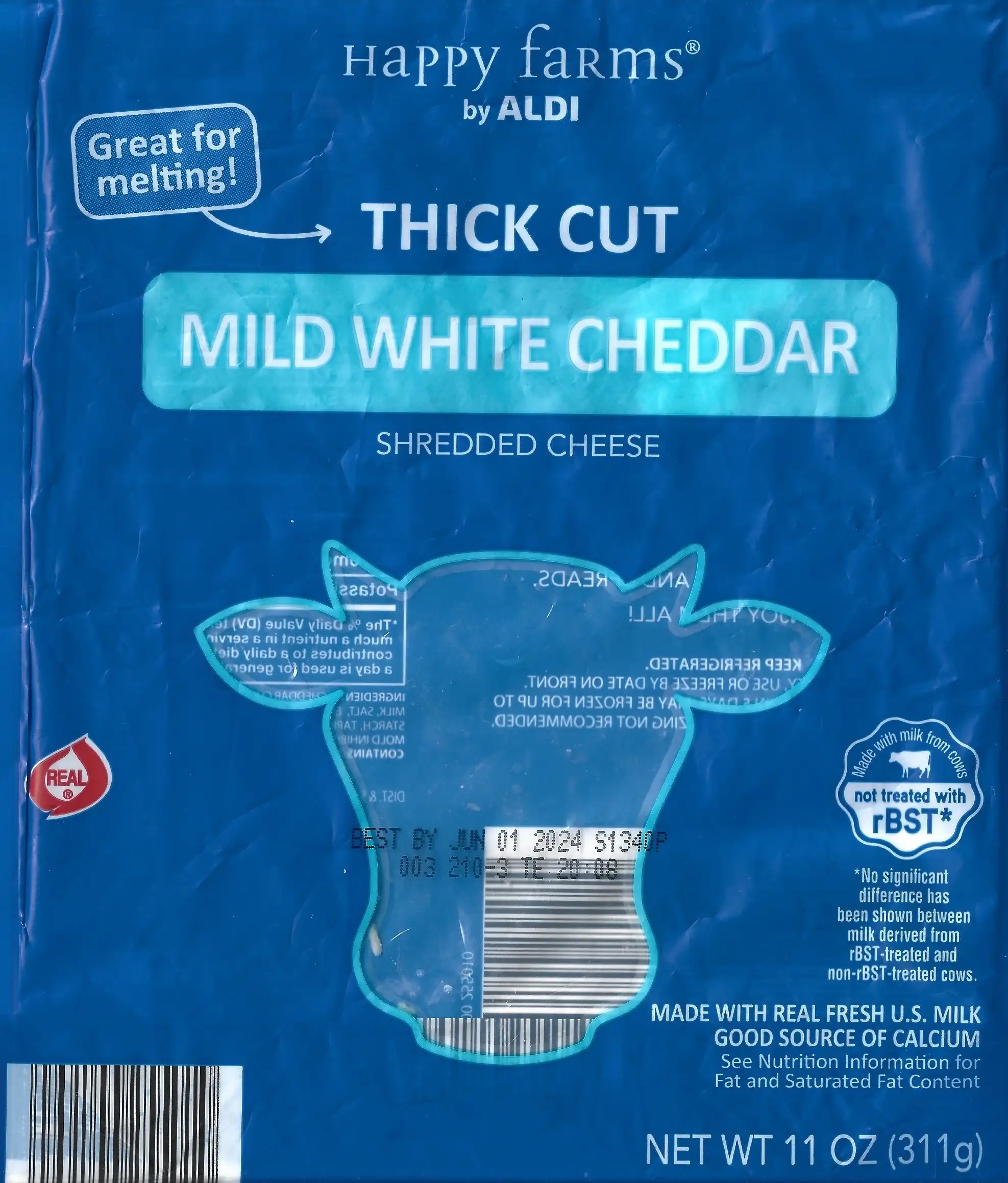 Happy Farms Mild White Cheddar Thick Cut Shredded Cheese