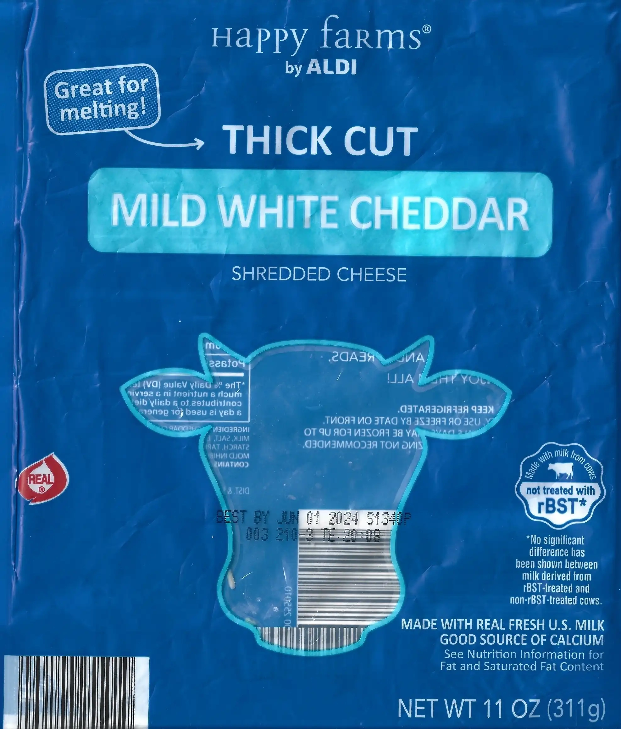 Happy Farms Mild White Cheddar Thick Cut Shredded Cheese