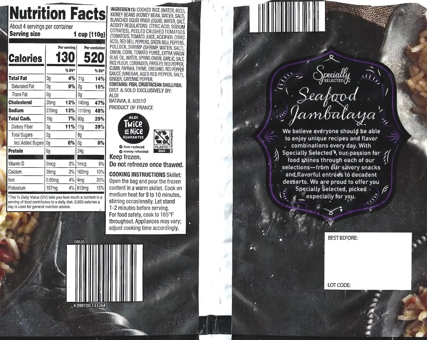 Specially Selected Seafood Jambalaya Ingredients Nutrition Facts Cooking Directions