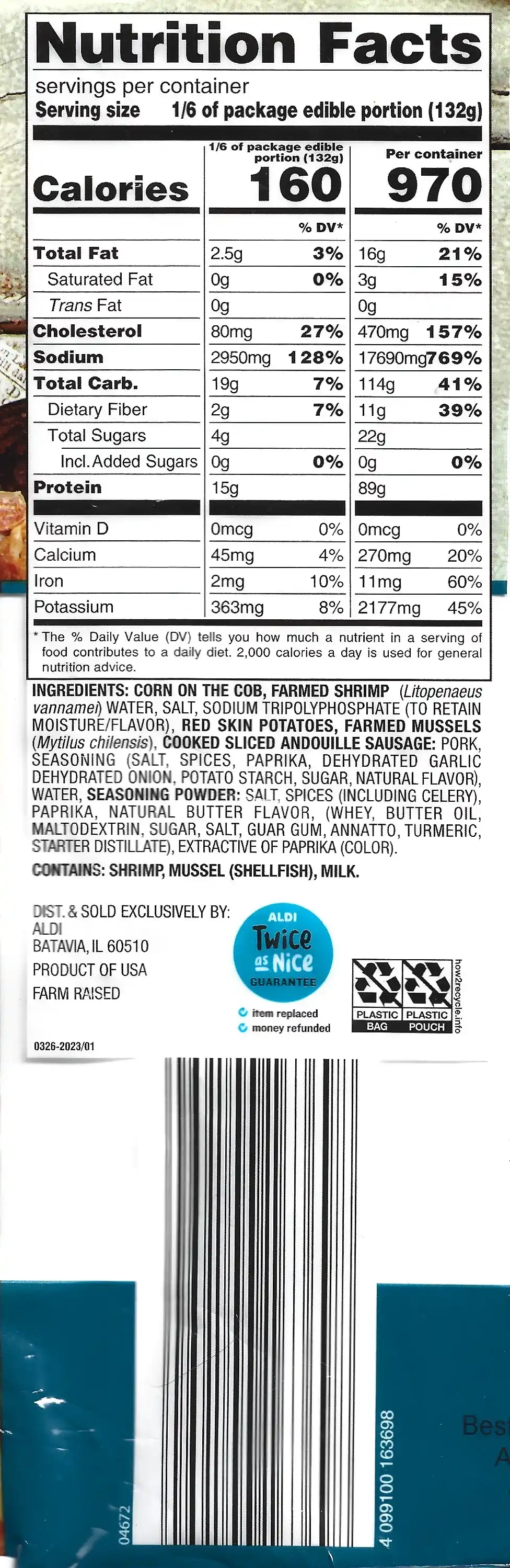 Fremont Fish Market Seafood Boil Ingredients Nutrition Facts