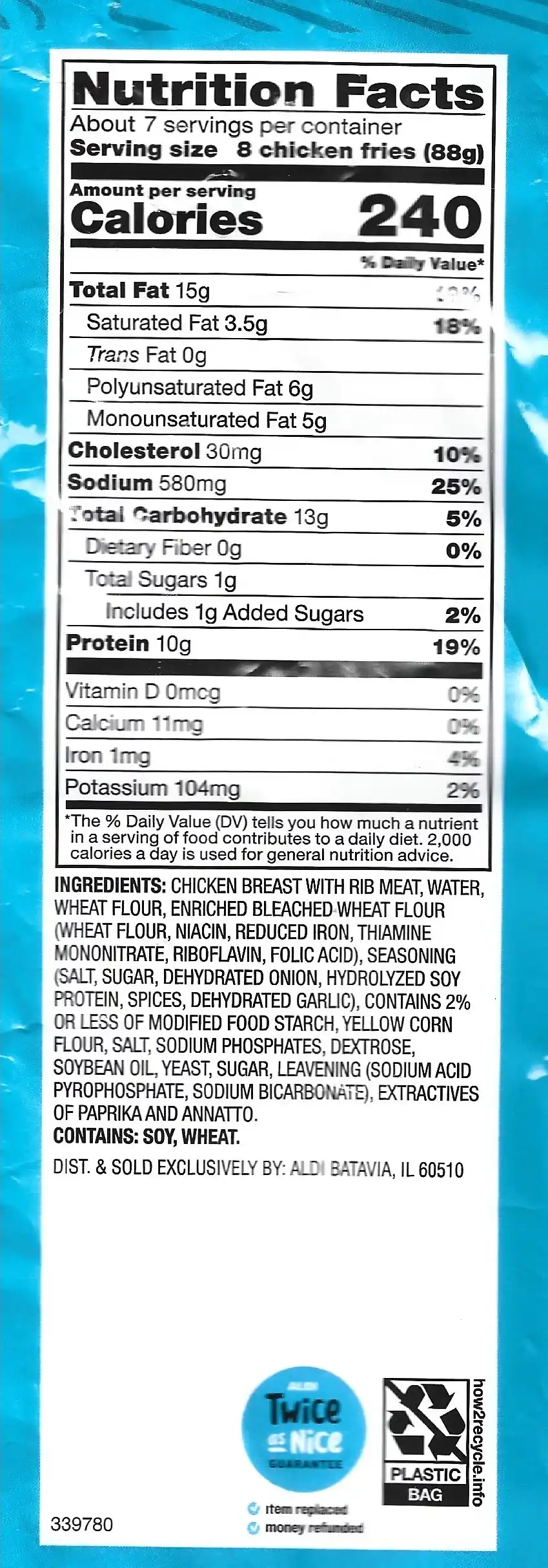 Kirkwood Chicken Fries Ingredients Nutrition Facts