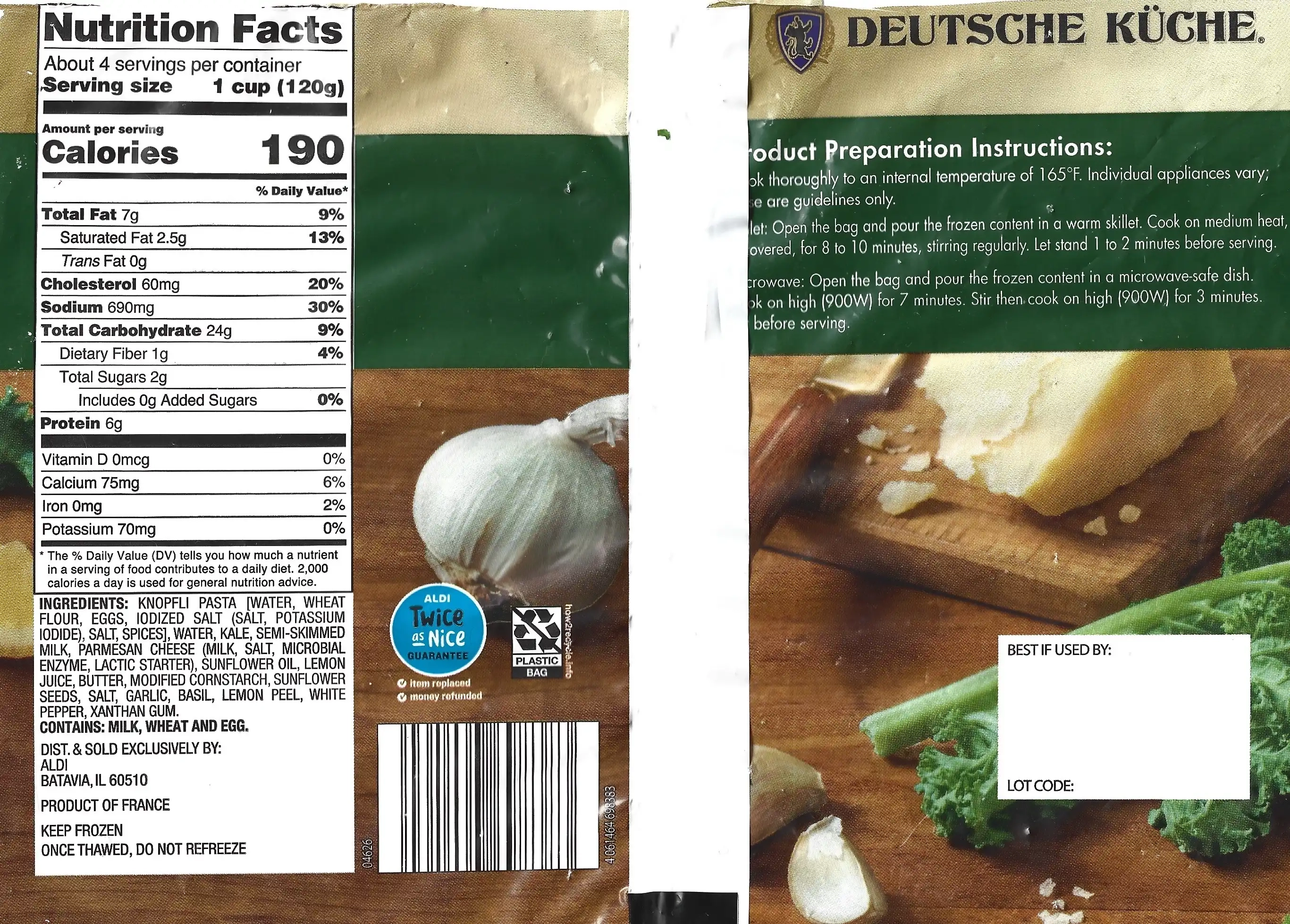 Deutsche Kuche Lemony Greens Knopfli Ingredients Cooking Directions Nutrition Facts