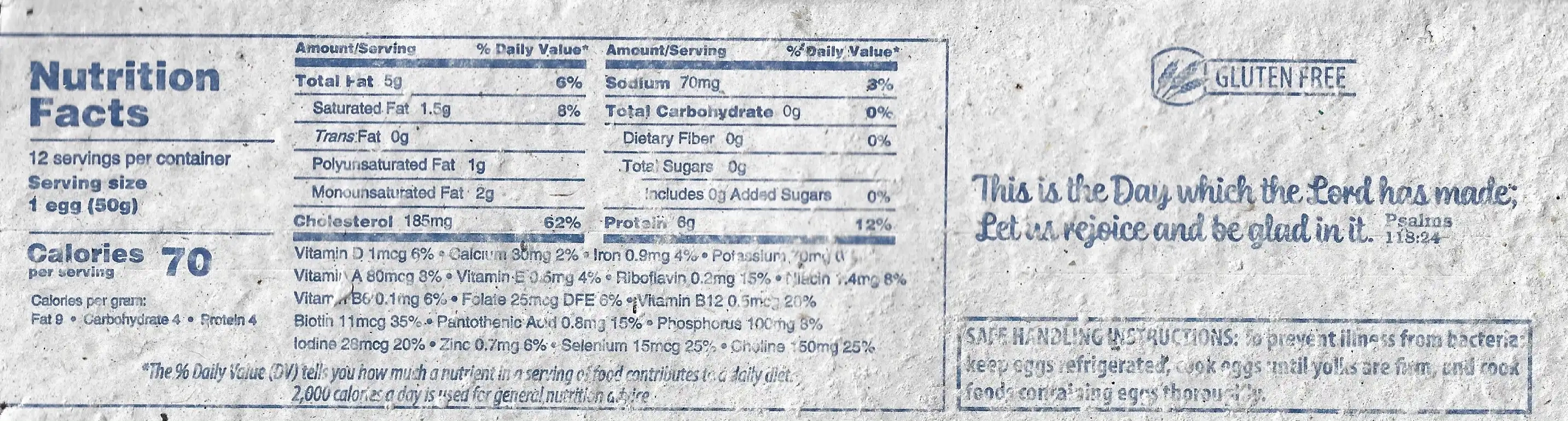 Goldhen Large Eggs Grade A Nutrition Facts