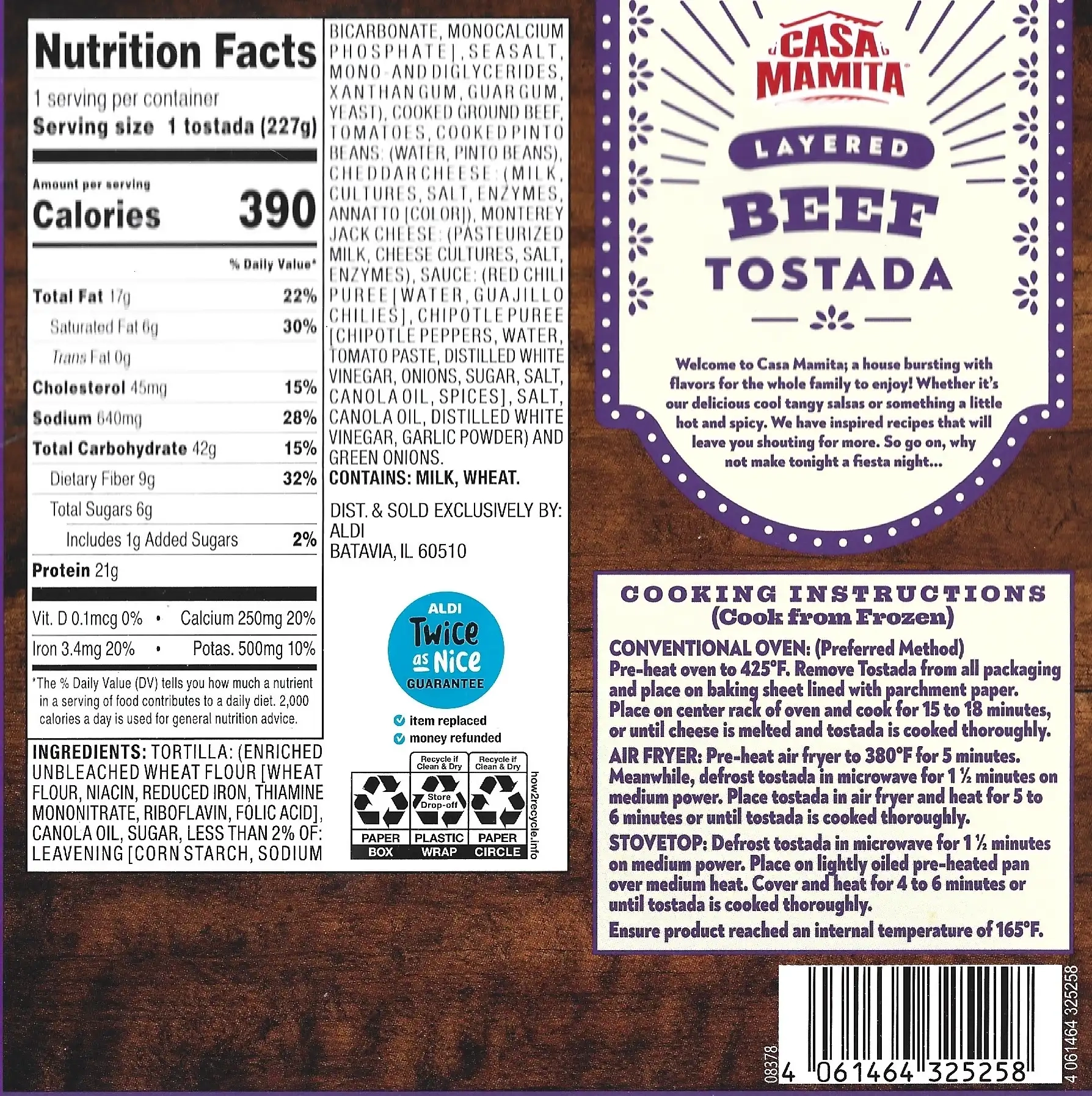 Casa Mamita Layered Beef Tostada Ingredients Nutrition Facts Cooking Directions