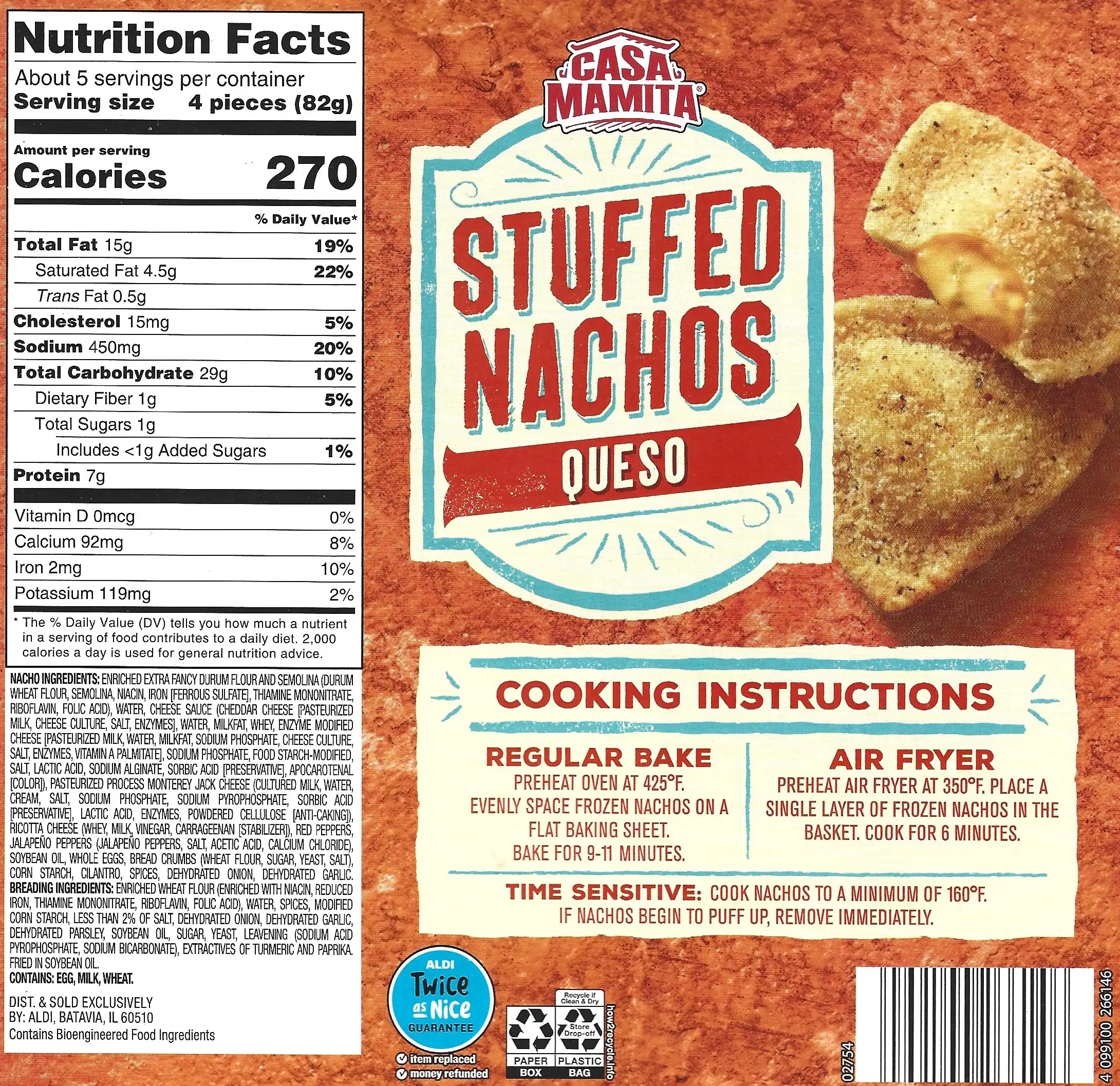 Casa Mamita Stuffed Nachos Queso Ingredients Nutrition Facts Cooking Directions