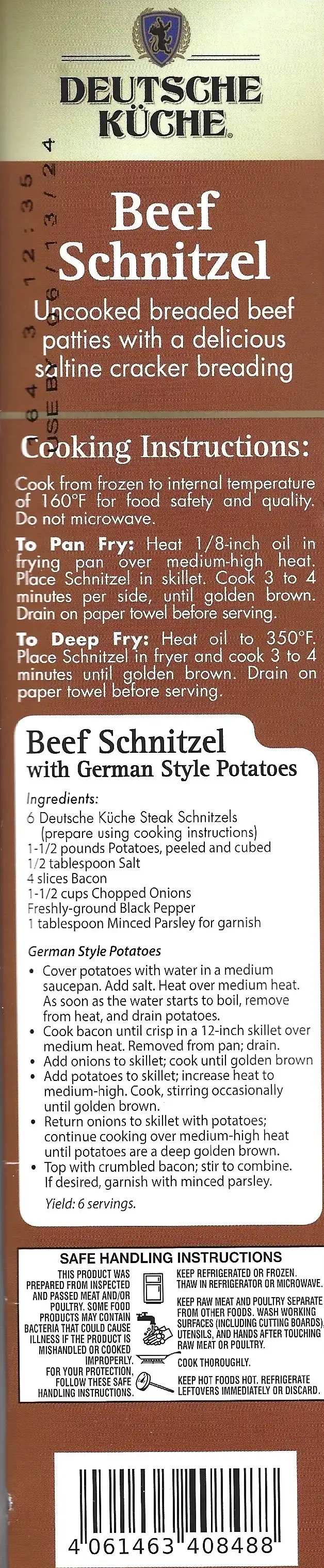 Deutsche Kuche Beef Schnitzel Cooking Directions