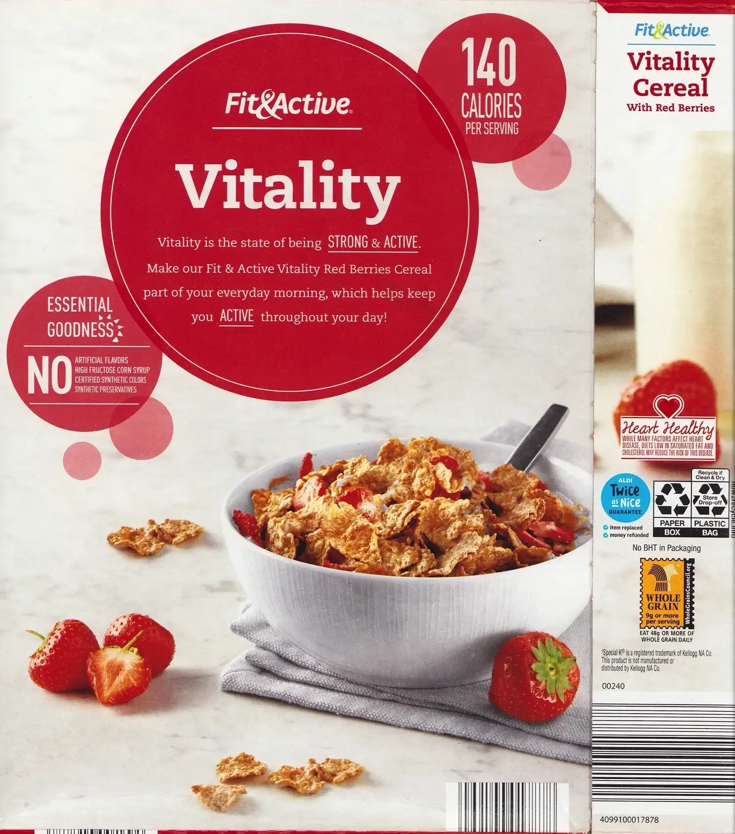 Fit & Active Vitality Cereal With Red Berries Back Cover