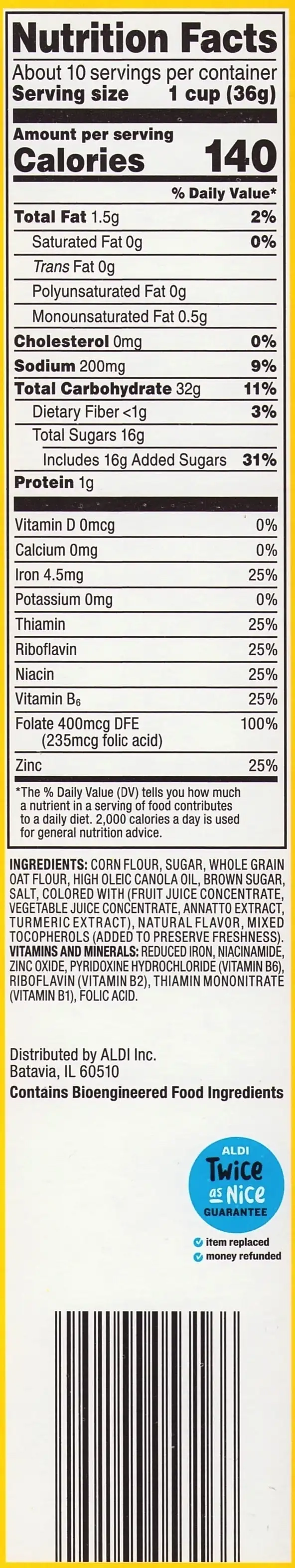 Millville Berry Kids Krunch Ingredients Nutrition Facts