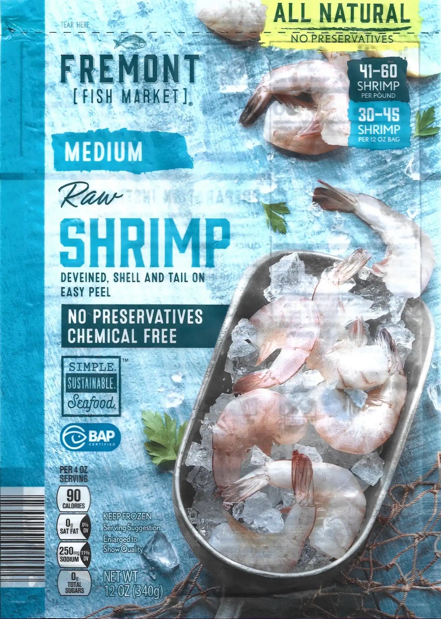 Fremont Fish Market Medium Raw Shrimp Frozen