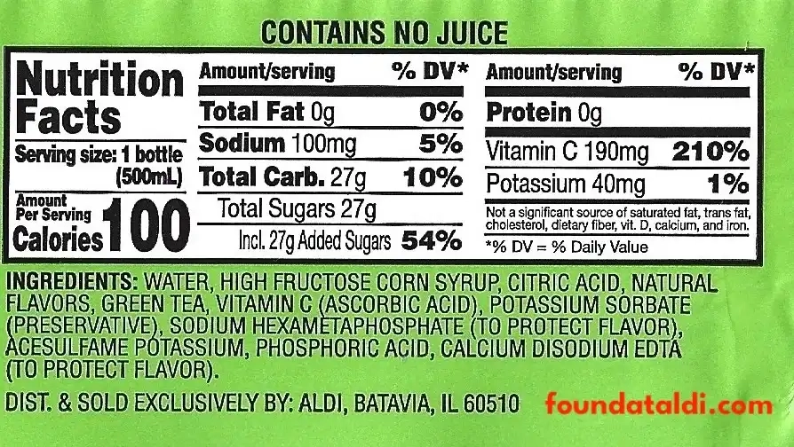 Benner Tea Co Green Tea Citrus Ingredients Nutrition Facts