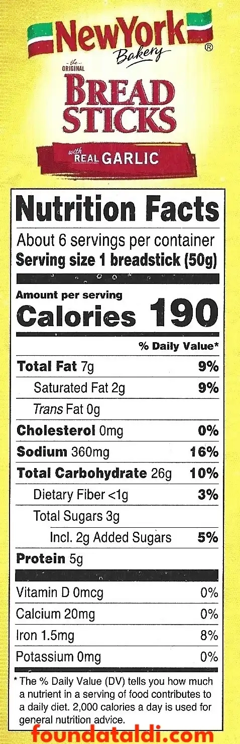 New York Bakery Bread Sticks Cooking Directions Nutrition Facts