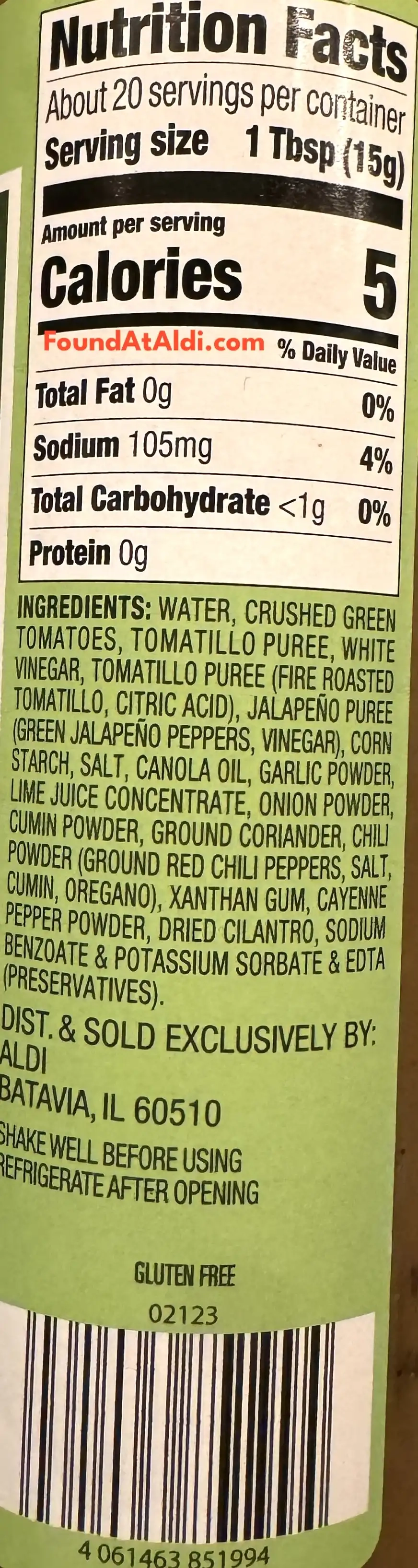 Casa Mamita Verde Street Taco Sauce Ingredients Nutrition Facts