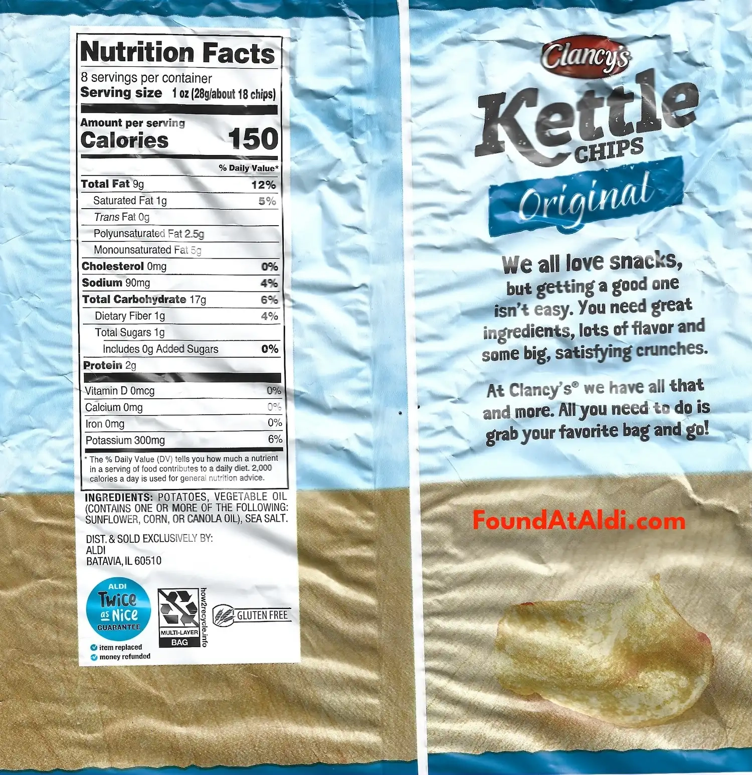 Clancy's Kettle Chips Original Ingredients Nutrition Facts