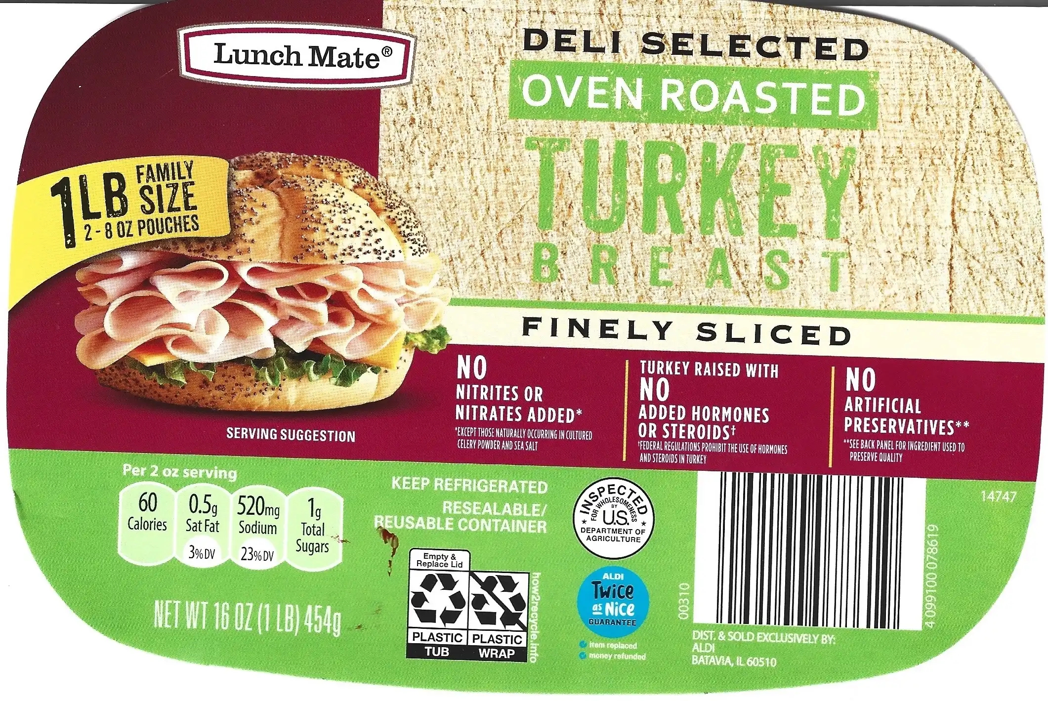 Lunch Mate Oven Roasted Turkey Breast Finely Sliced