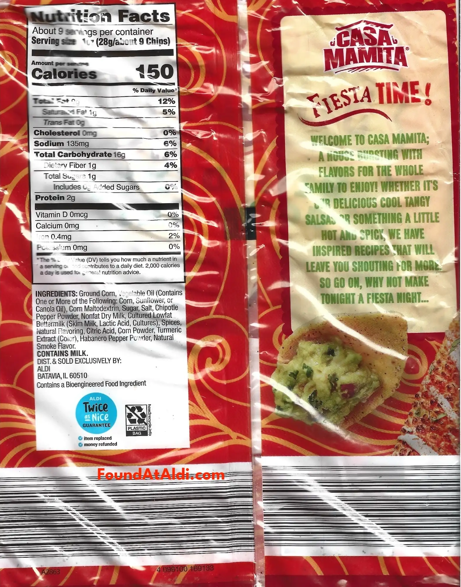 Casa Mamita Mexican-Style Street Big Dipper Corn Chips Ingredients Nutrition Facts