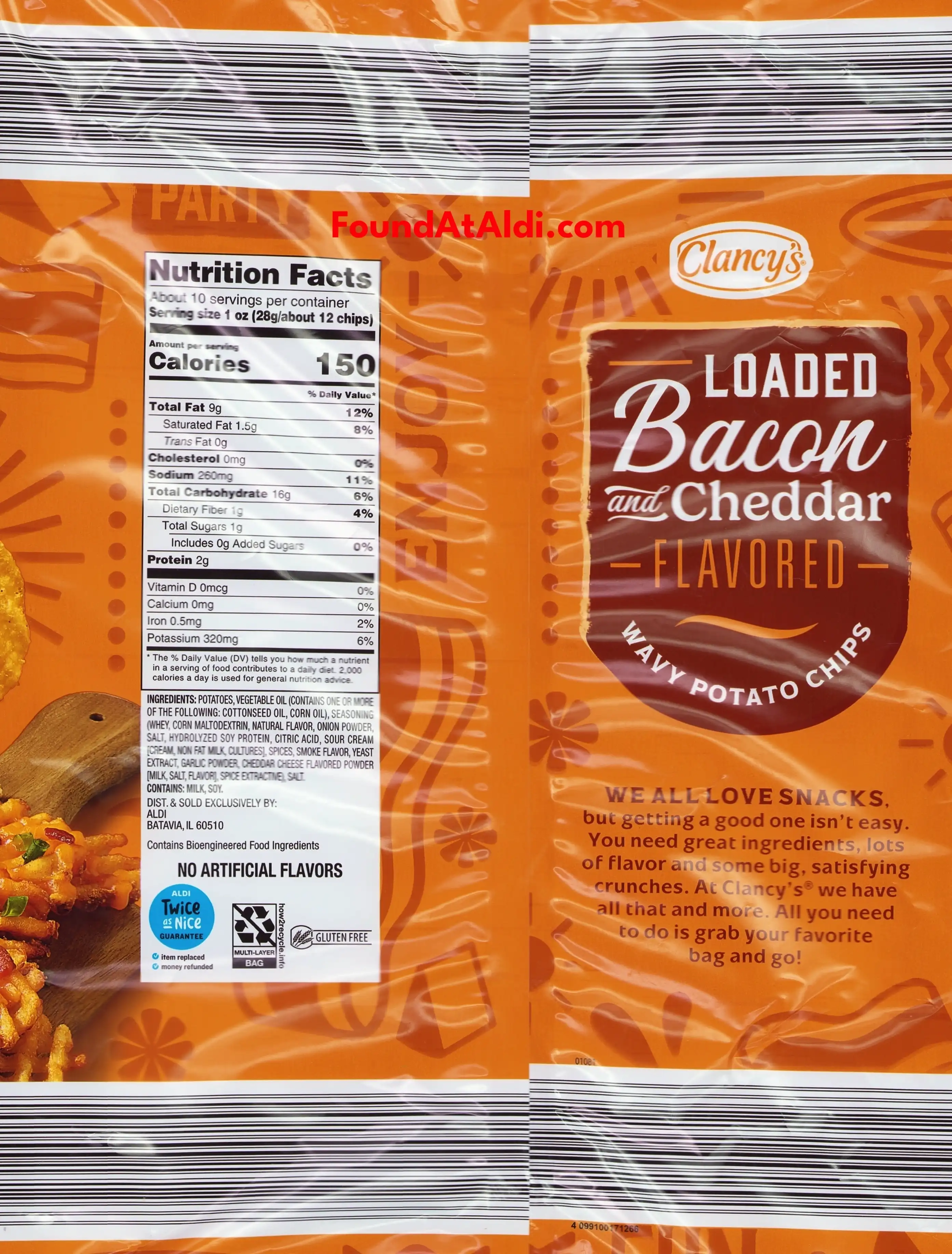 Clancy's Loaded Bacon Cheddar Flavored Potato Chips