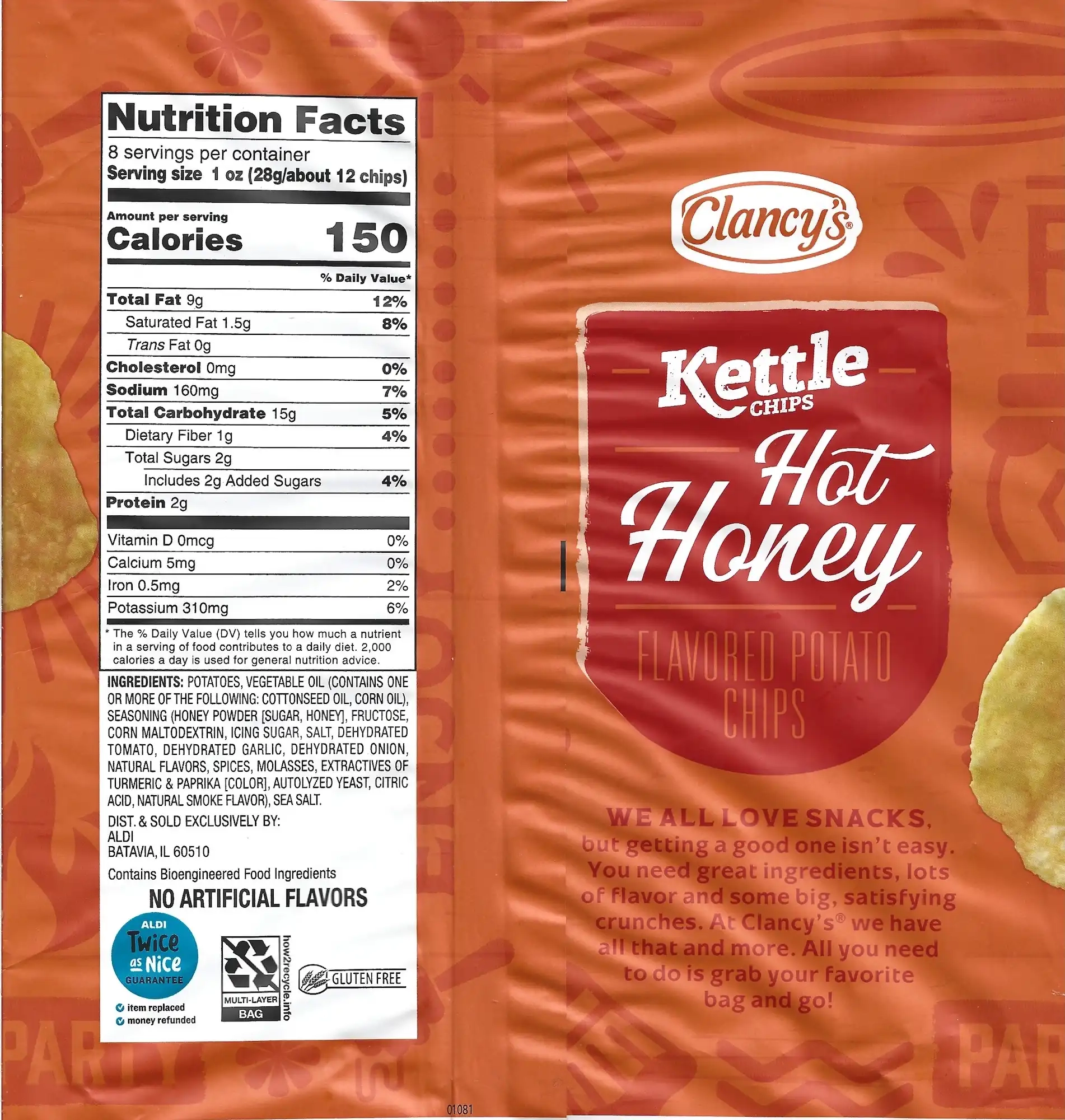 Clancy's Kettle Chips Hot Honey