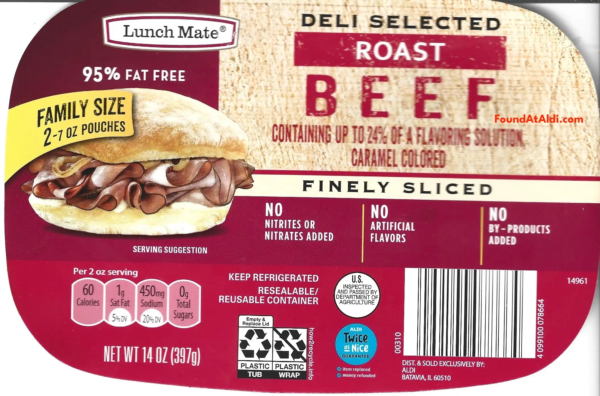 Lunch Mate Deli Sliced Roast Beef