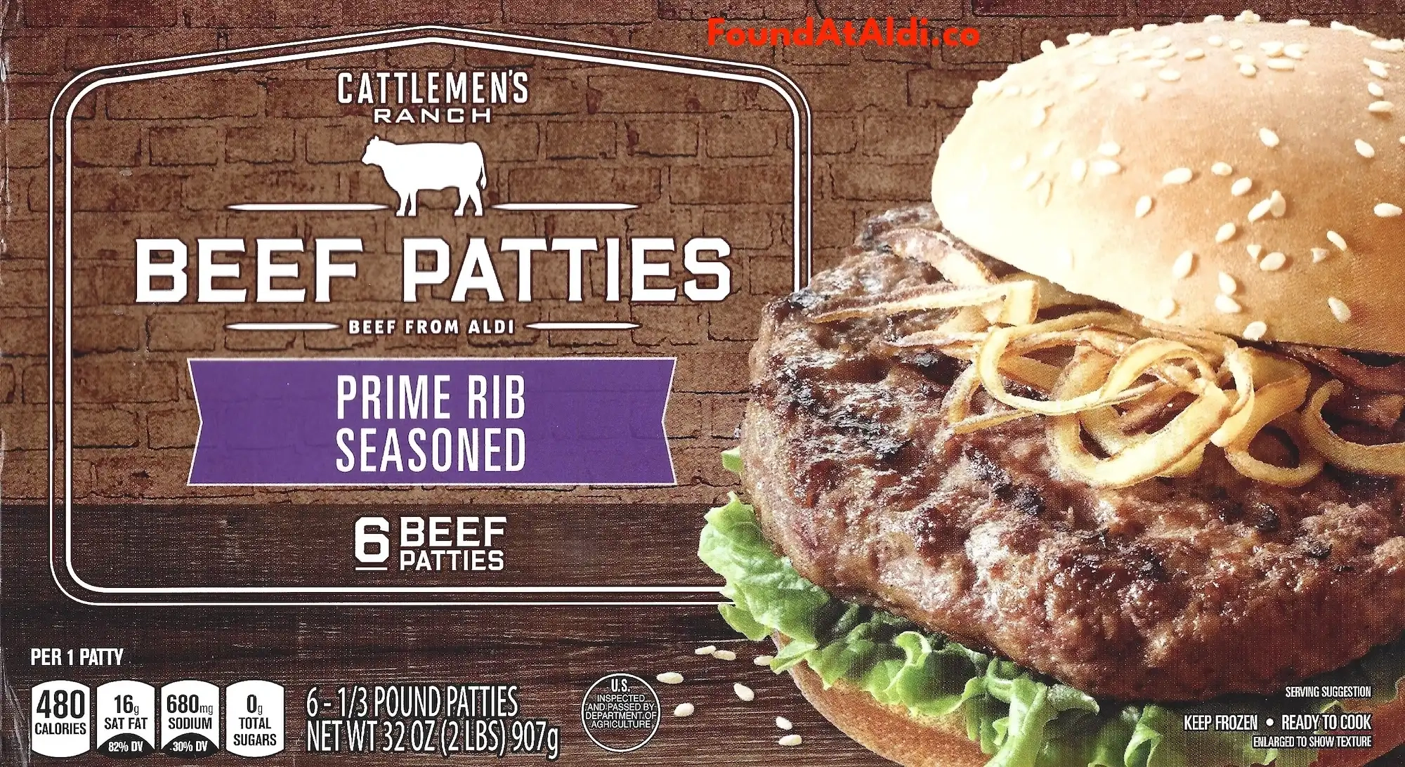 Cattlemen's Ranch Prime Rib Seasoned Beef Burger Patties