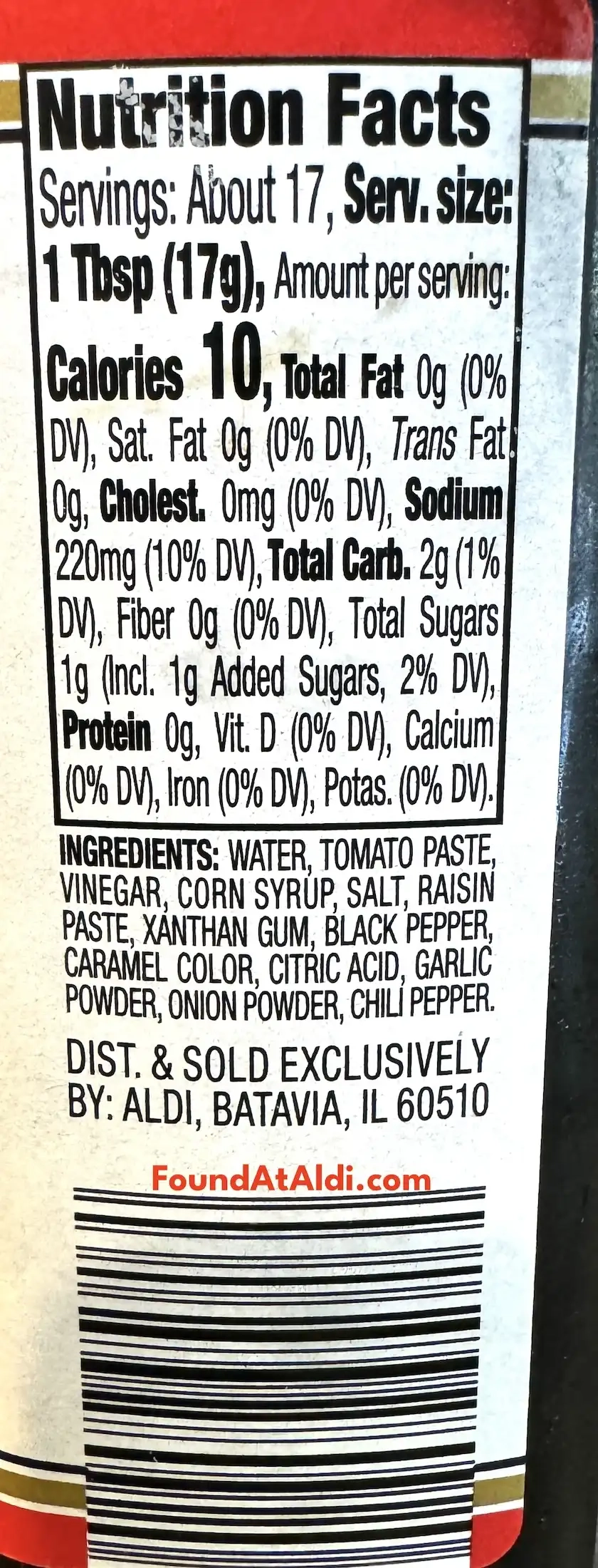 Burman's Original Steak Sauce Ingredients Nutrition Facts