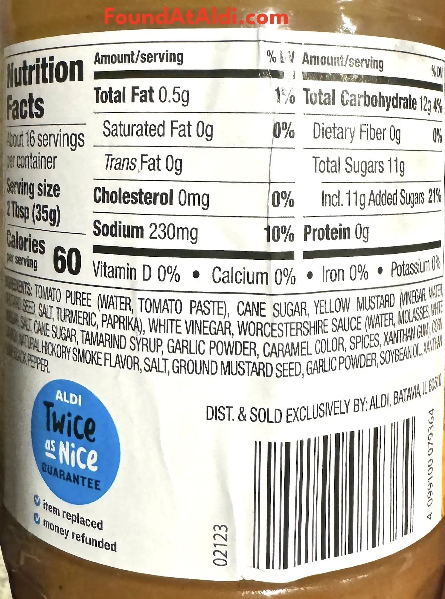 Burman's Carolina Style BBQ Sauce Ingredients Nutrition Facts