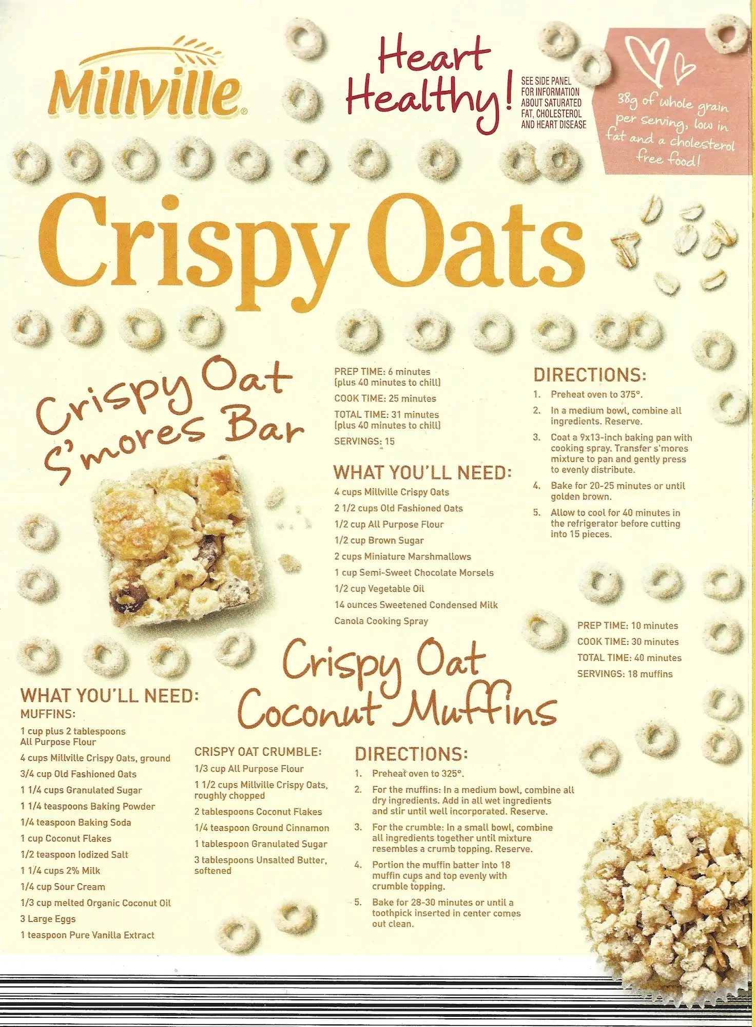 Millville Crispy Oats Cereal Back