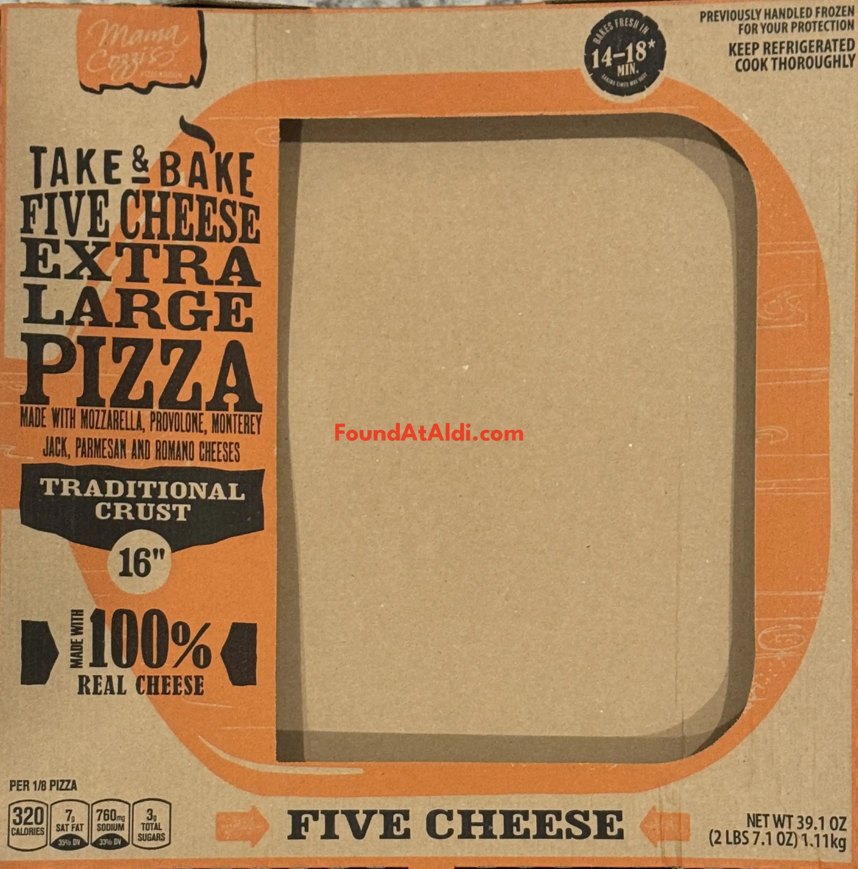 Mama Cozzi's Take & Bake Five Cheese Extra Large Pizza