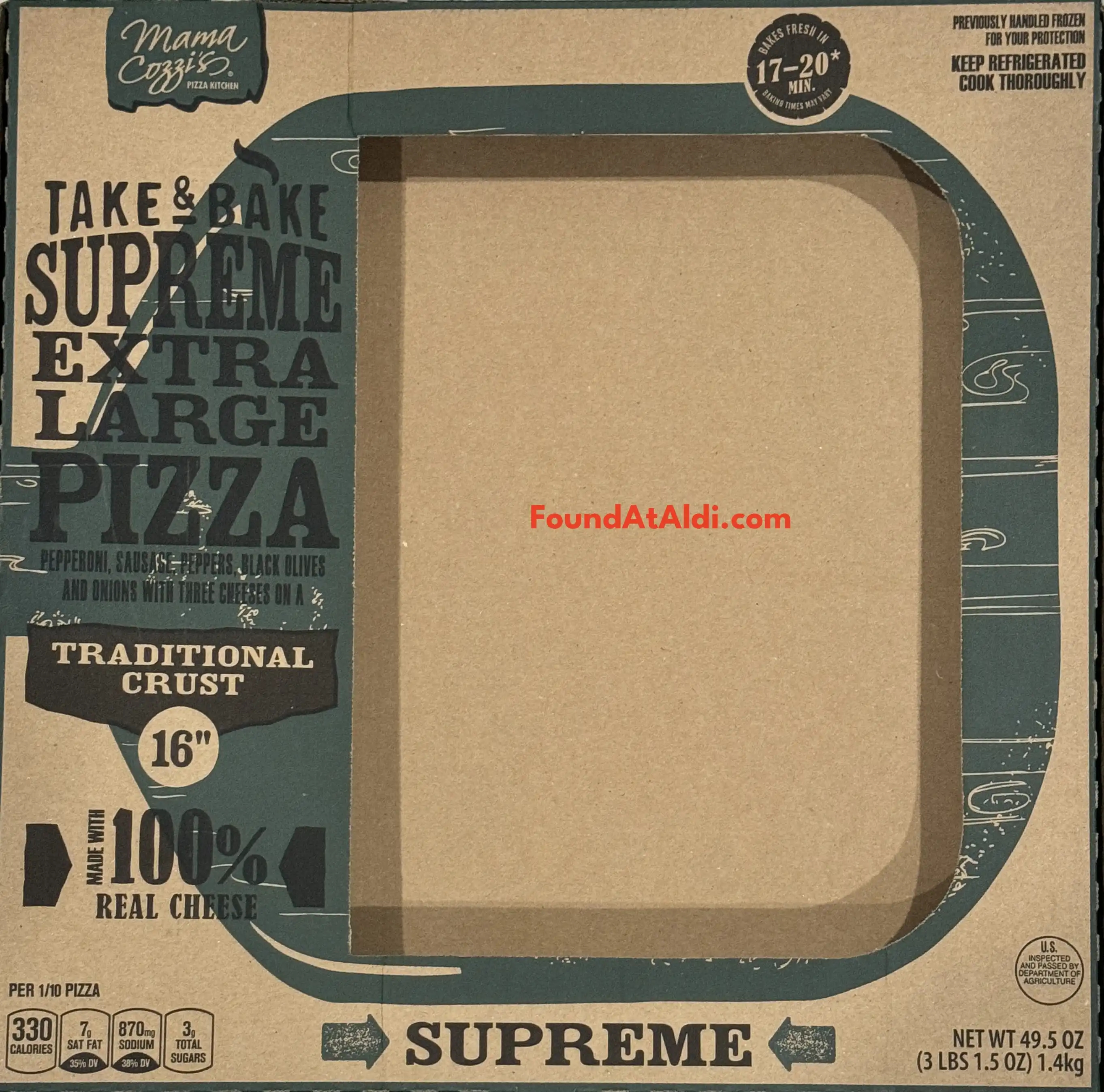 Mama Cozzi's Take & Bake Supreme Extra Large Pizza