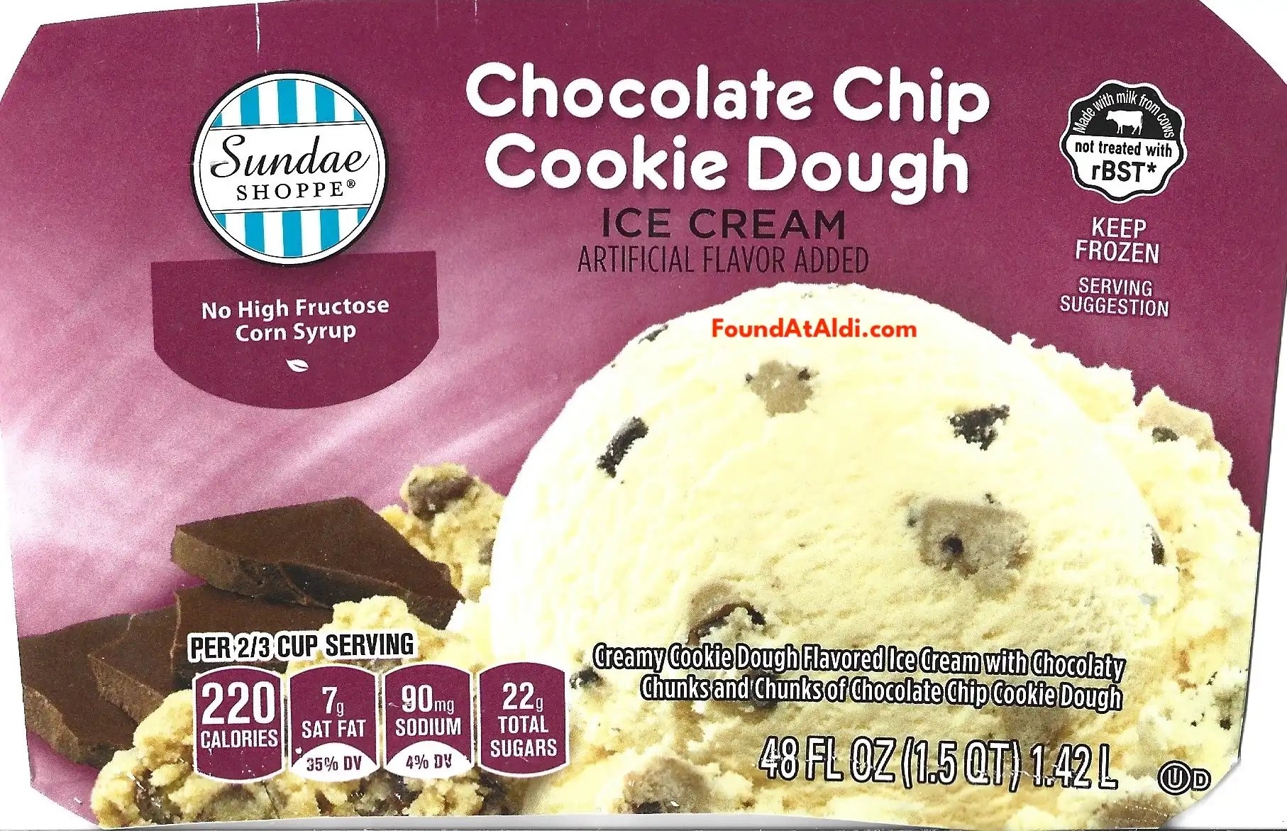 Sundae Shoppe Chocolate Chip Cookie Dough Ice Cream