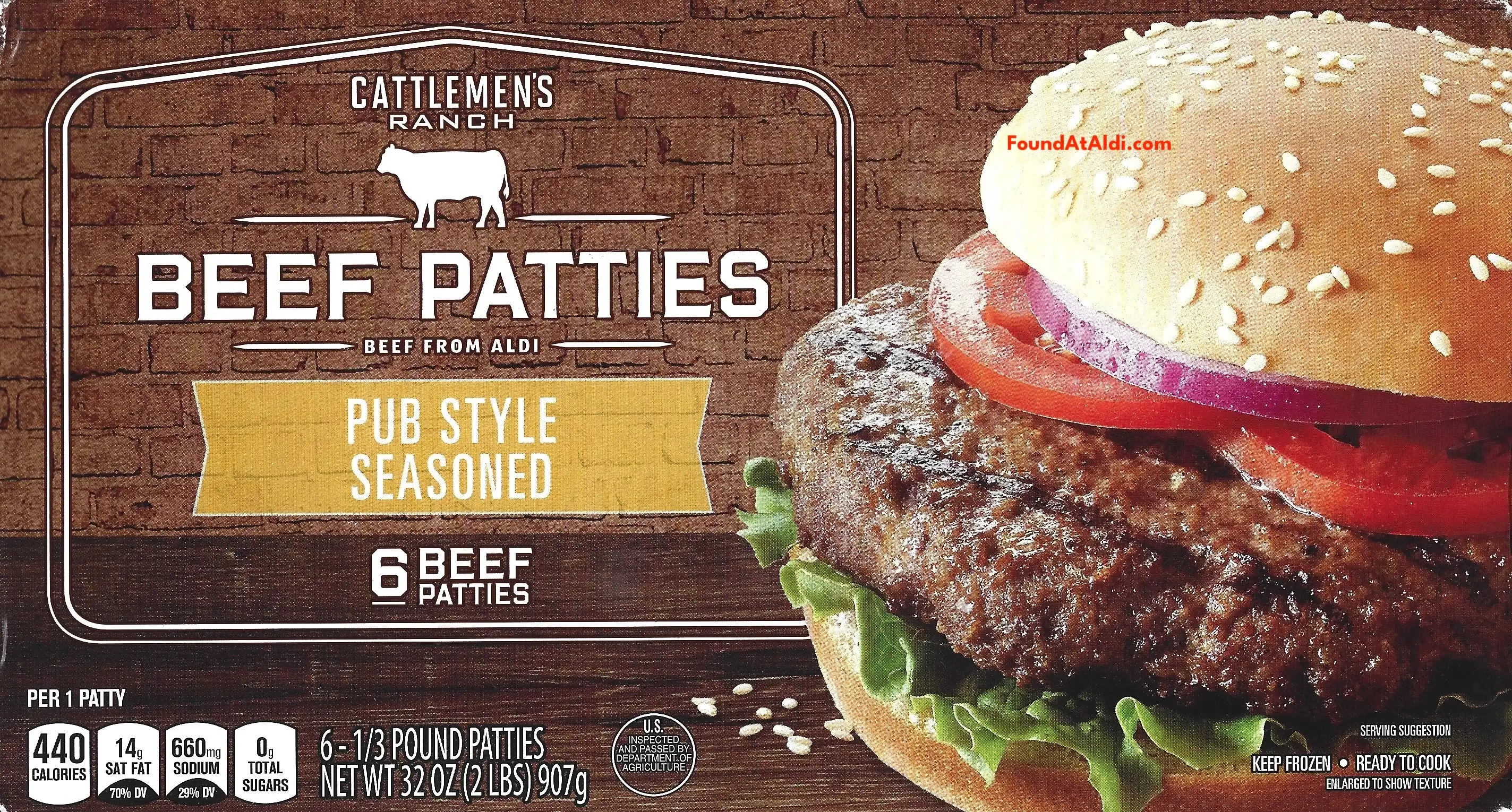 Cattlemen's Ranch Pub Style Seasoned Beef Burger Patties