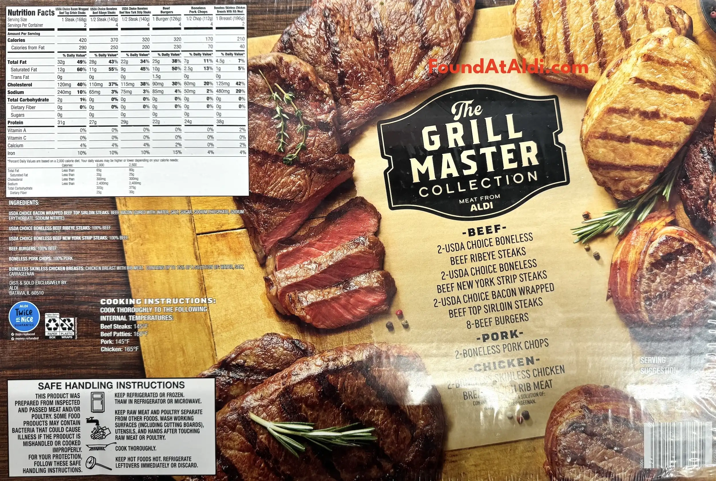 Meat From Aldi The Grill Master Collection Ingredients Nutrition Facts Cooking Directions