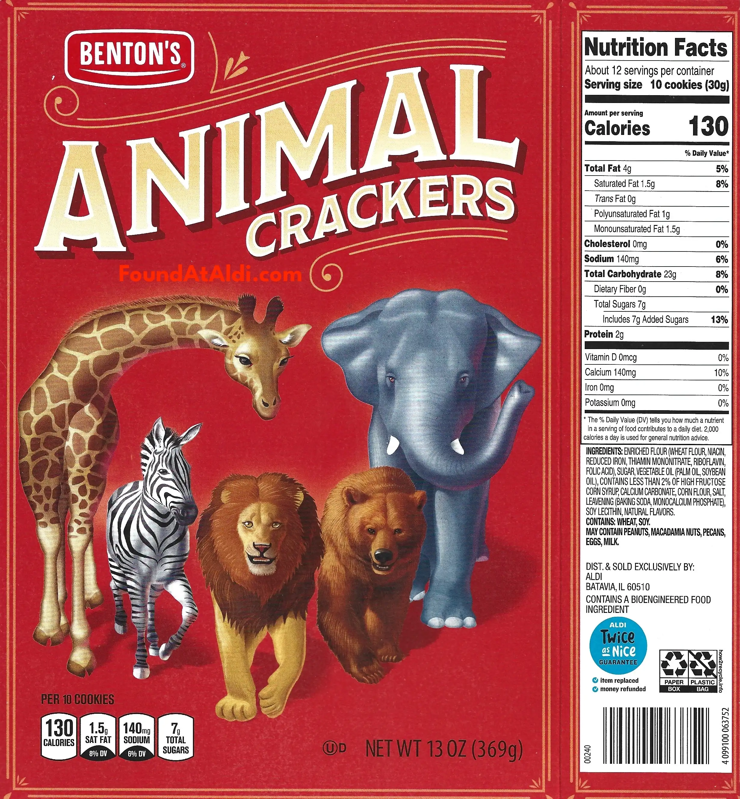 Benton's Animal Crackers Ingredients Nutrition Facts