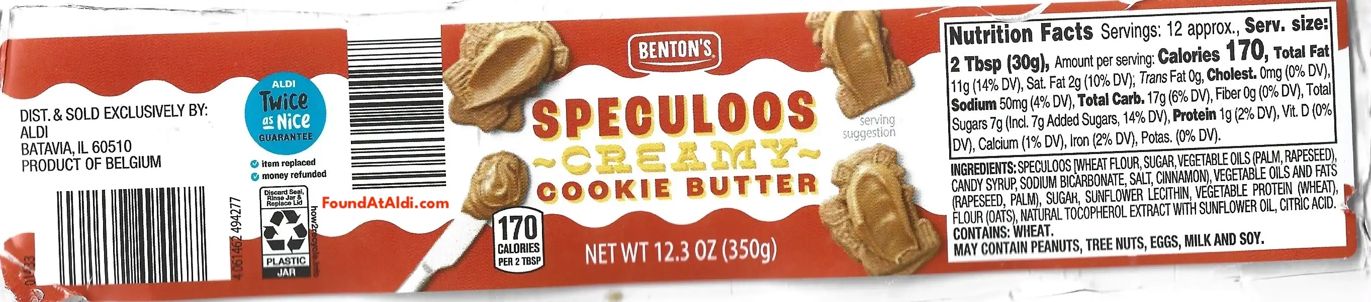 Benton's Speculoos Creamy Cookie Butter Label