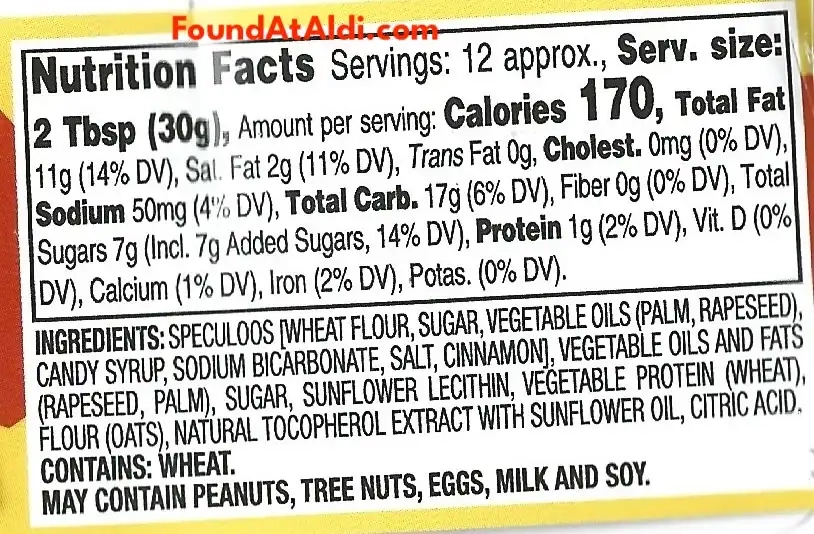 Benton's Speculoos Crunchy Cookie Butter Ingredients Nutrition Facts