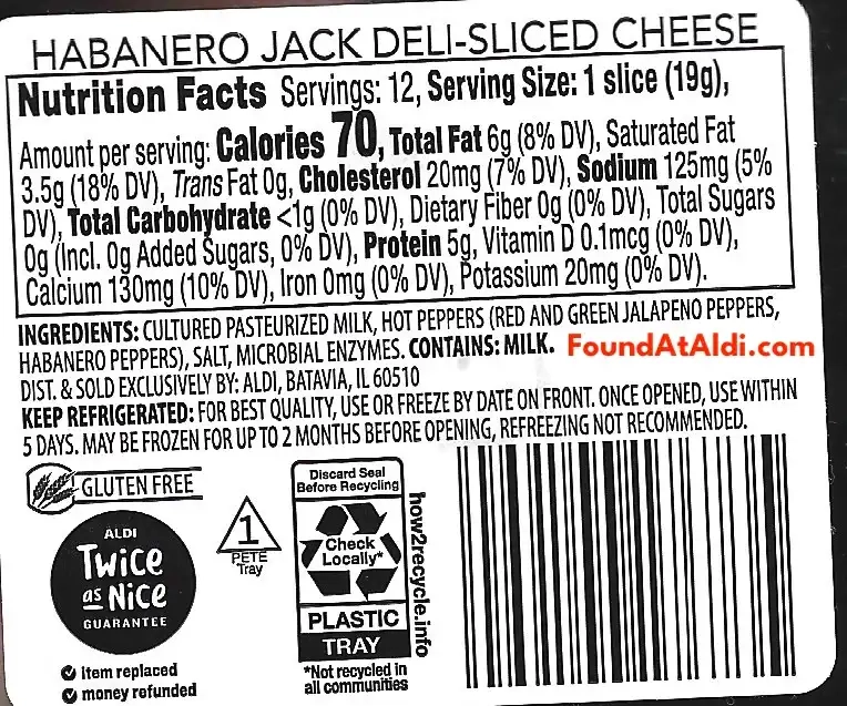 Emporium Selection Deli Sliced Habanero Jack Cheese Ingredients Nutrition Facts