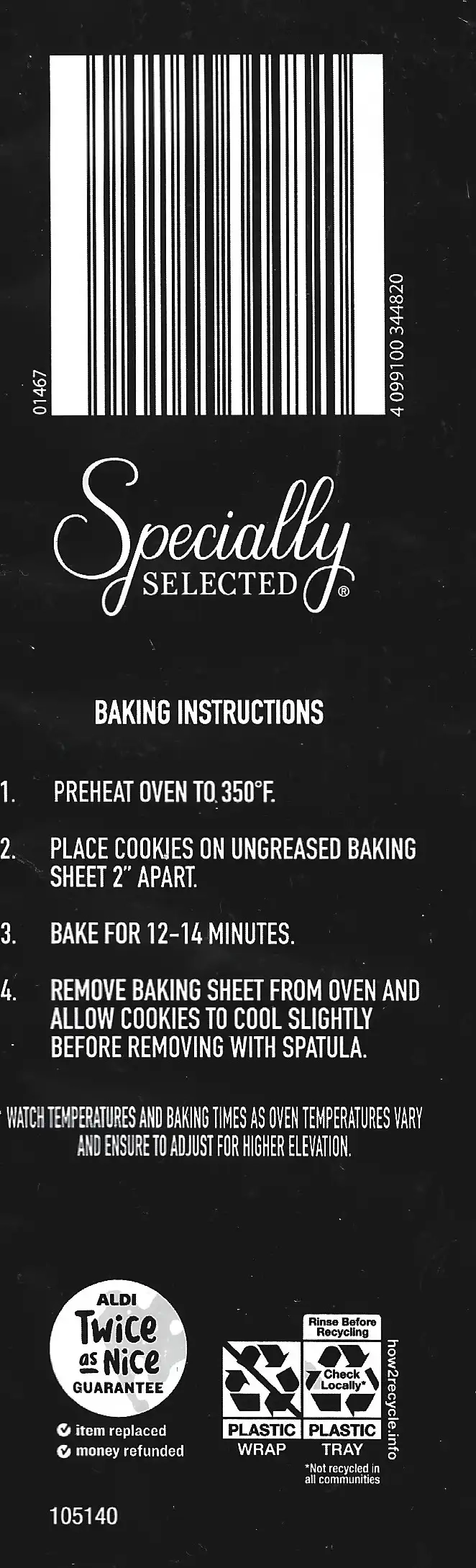 Specially Selected Premium Cookie Dough Cooking Directions