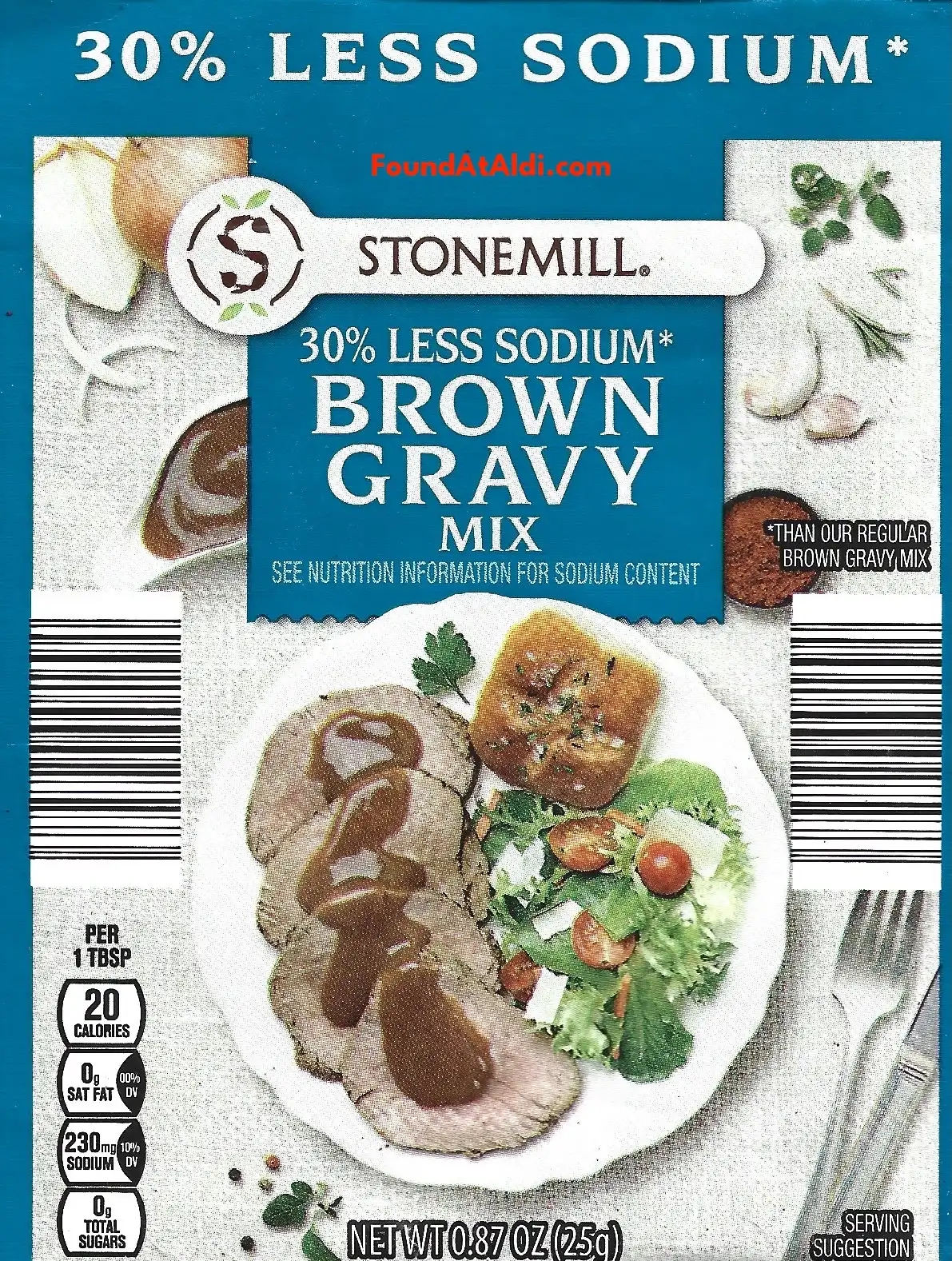 Stonemill 30% Less Sodium Brown Gravy Mix