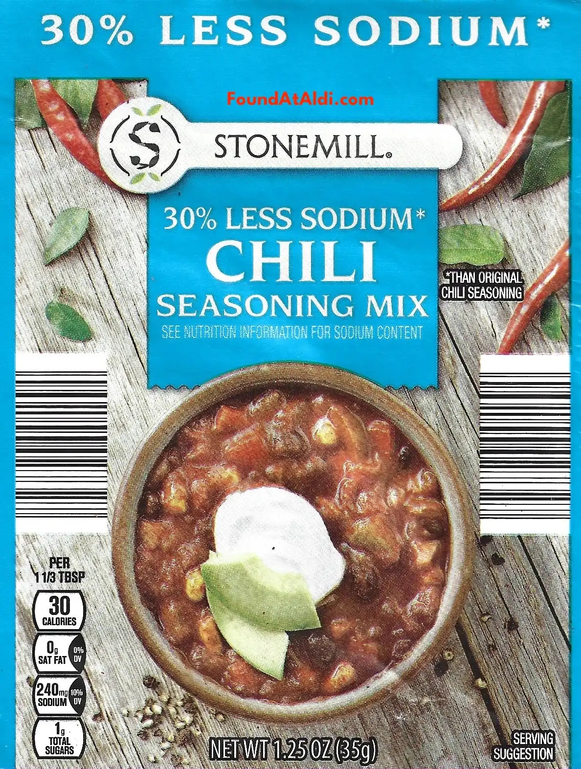 Stonemill 30% Less Sodium Chili Seasoning Mix