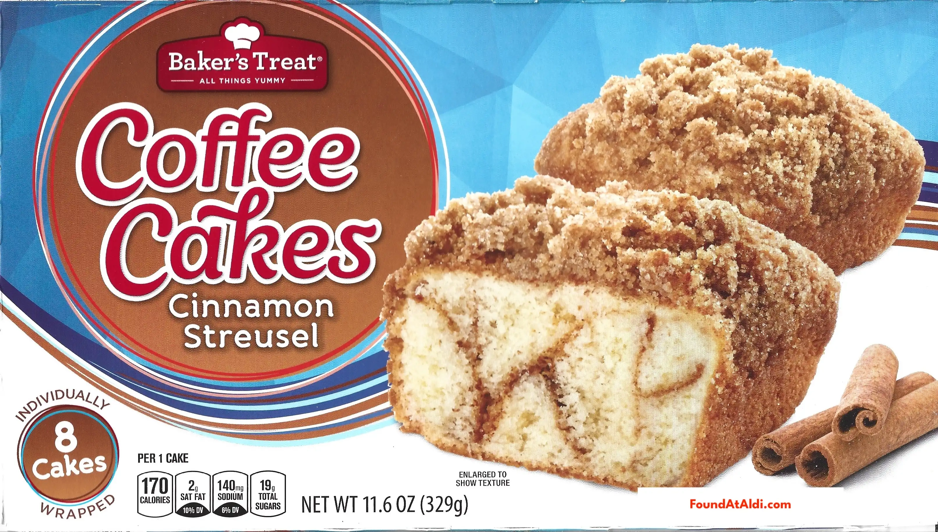 Baker's Treat Coffee Cakes Cinnamon Streusel