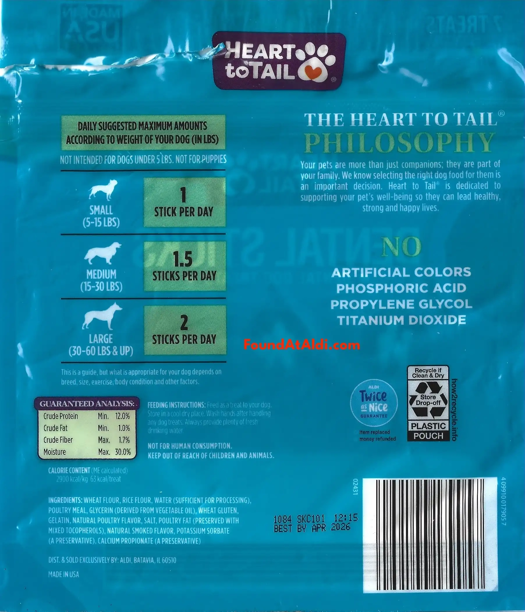 Heart To Tail Dental Sticks Ingredients Nutrition Facts