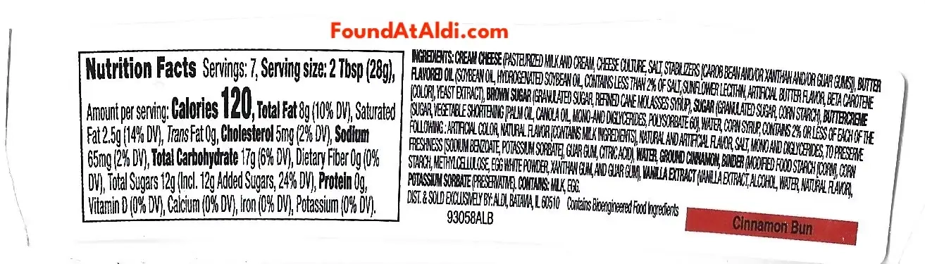 Park Street Deli Cinnamon Bun Dessert Dip Ingredients Nutrition Facts