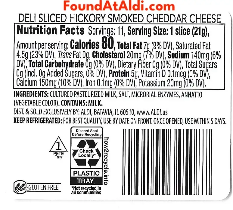 Emporium Selection Deli Sliced Hickory Smoked Cheddar Cheese Ingredients Nutrition Facts