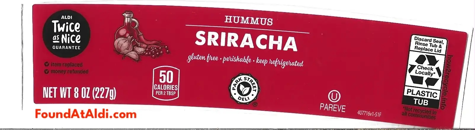 Park Street Deli Sriracha Hummus