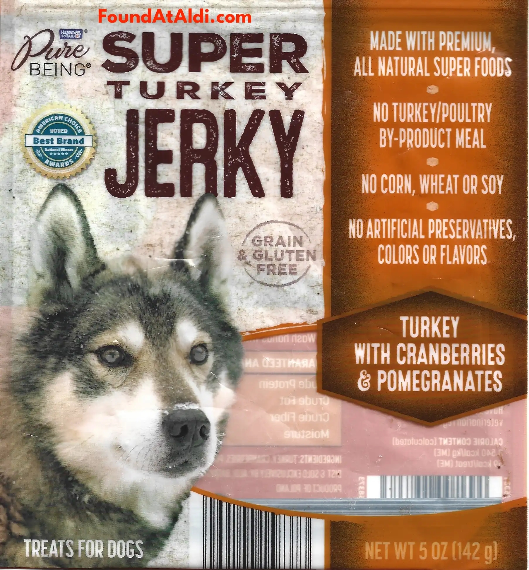 Pure Being Super Turkey Jerky Dog Treats