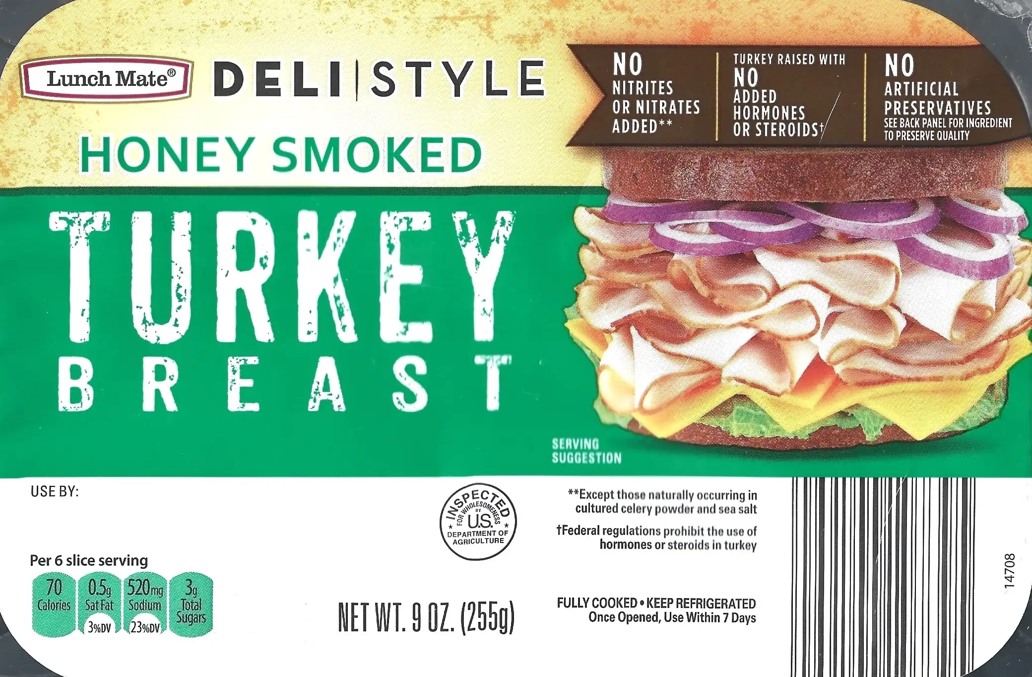 Lunch Mate Honey Smoked Turkey Breast Deli Sliced