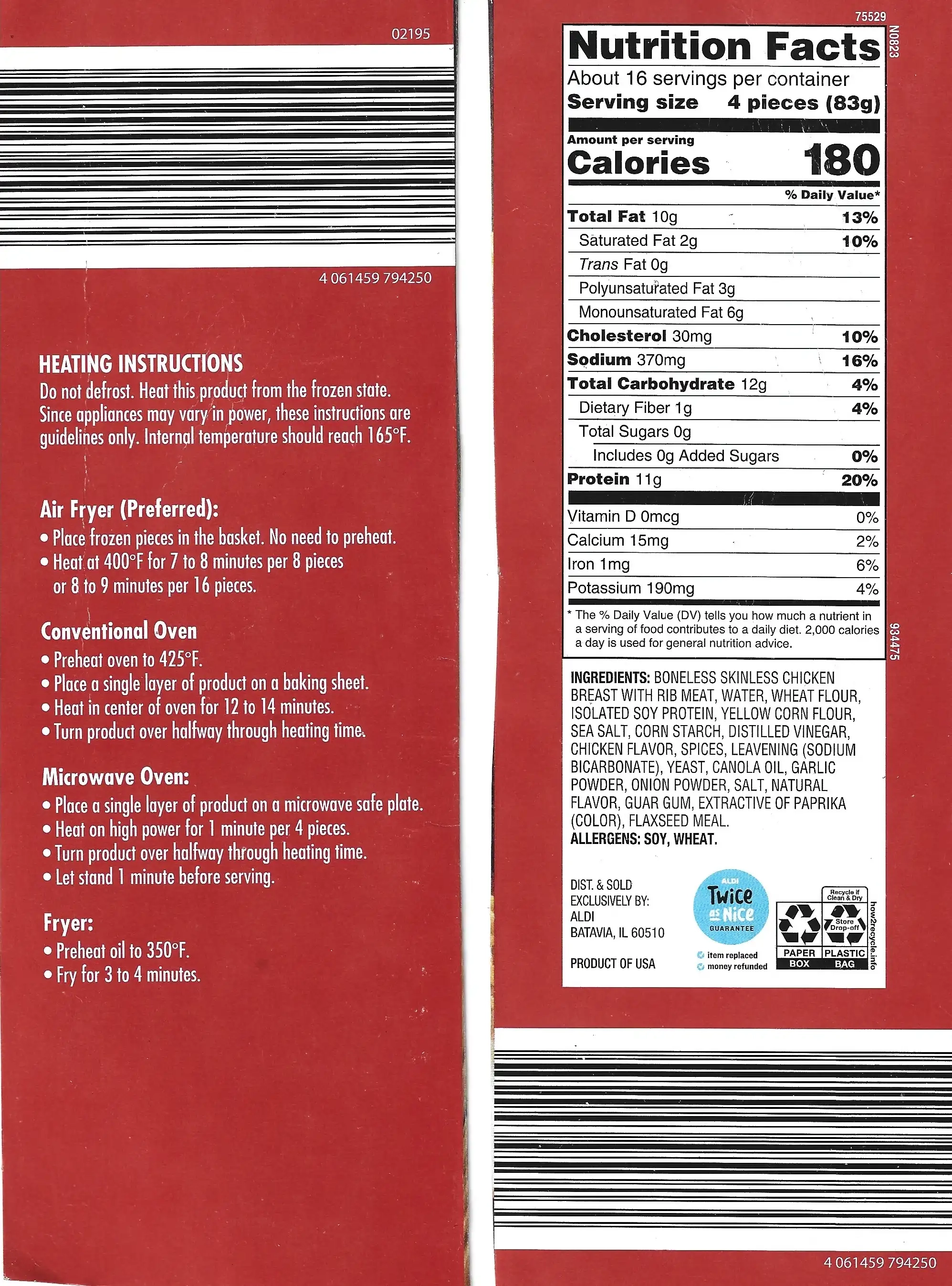 Kirkwood Panko Chicken Breast Nuggets Ingredients Nutrition Facts Cooking Directions