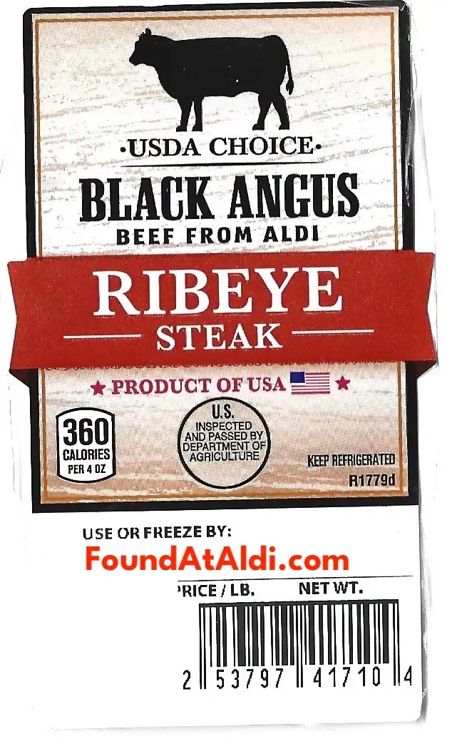 Beef From Aldi Black Angus Ribeye Steak