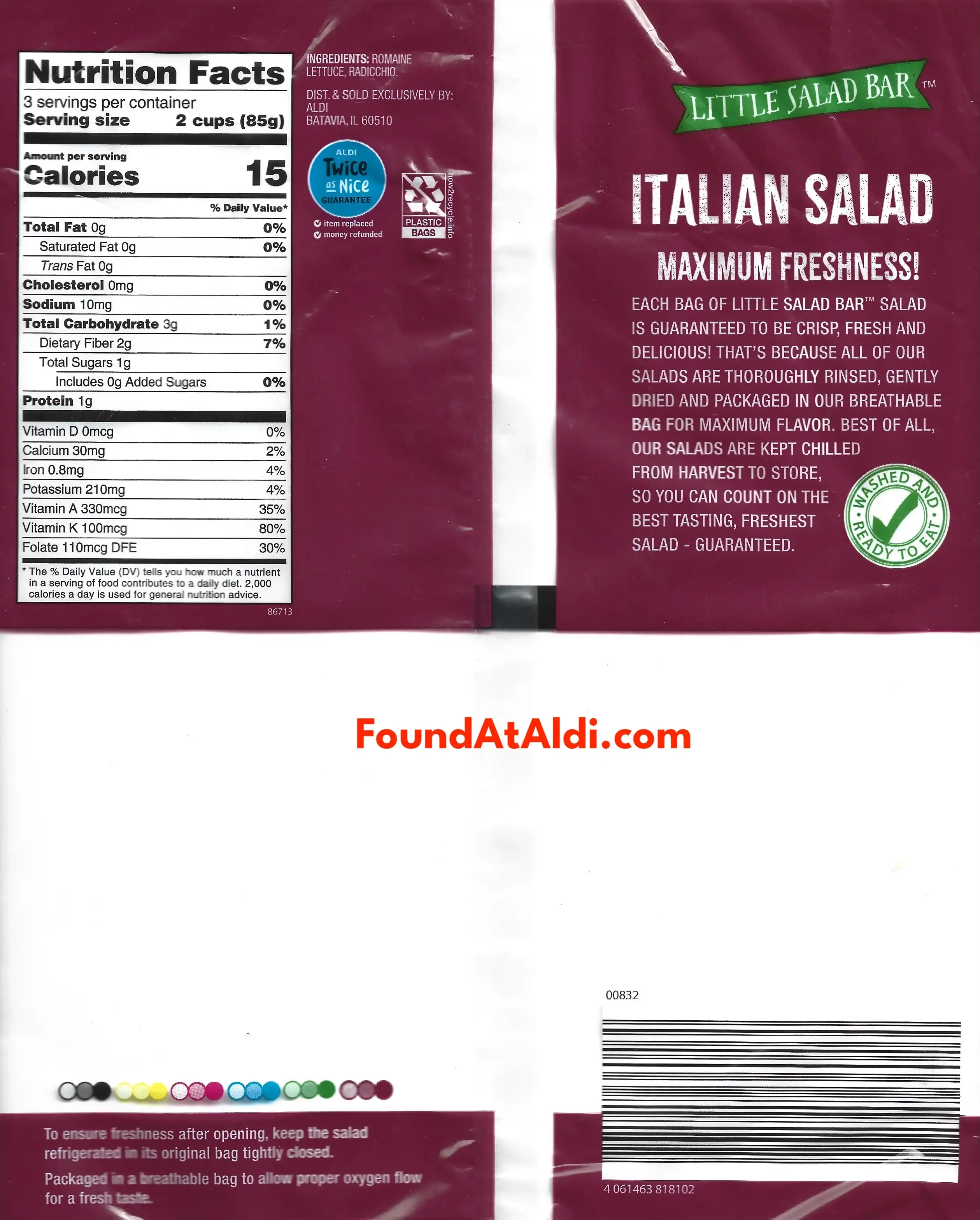 Little Salad Bar Italian Salad Ingredients Nutrition Facts